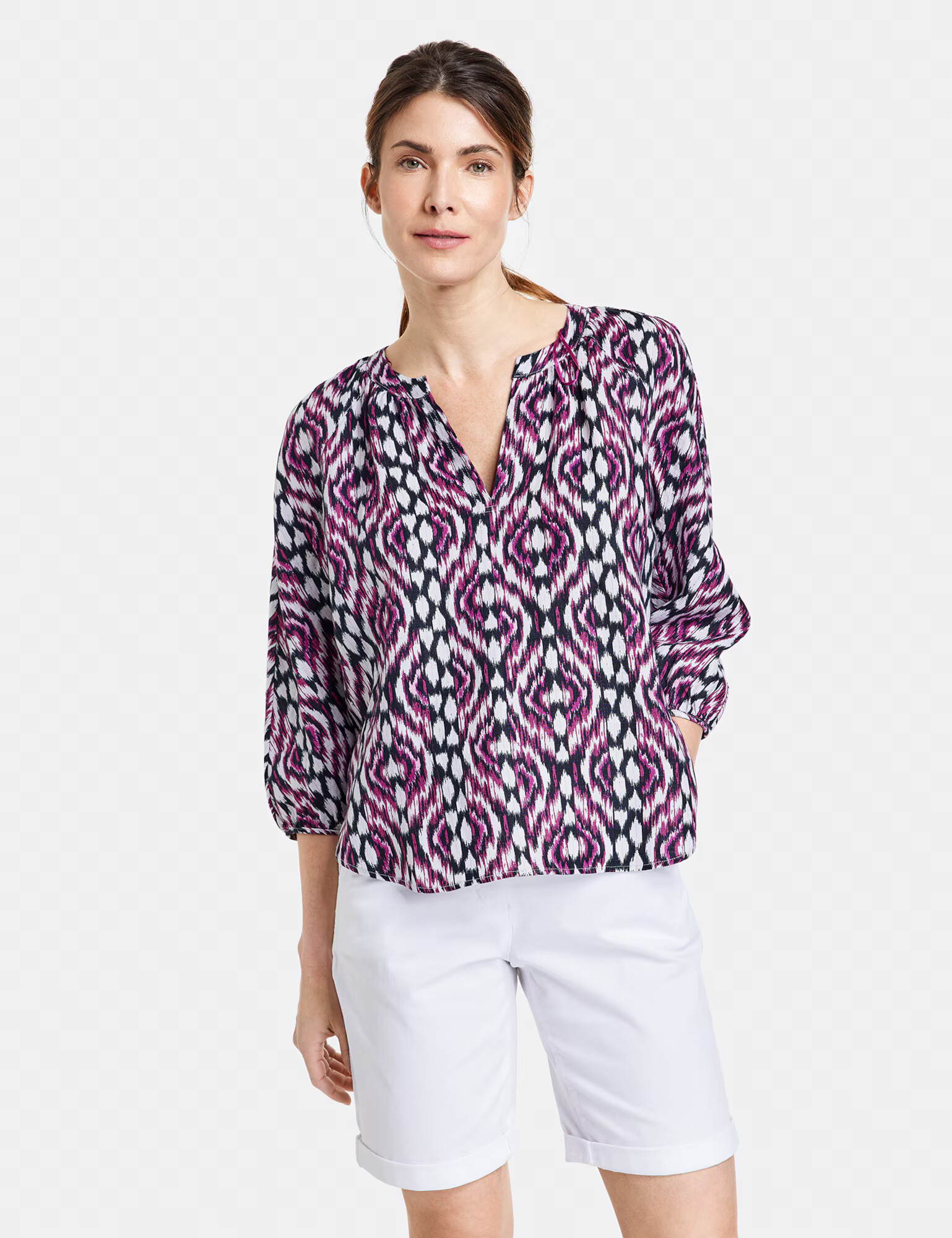 GERRY WEBER Bluză roz / purpuriu / negru / alb - Pled.ro