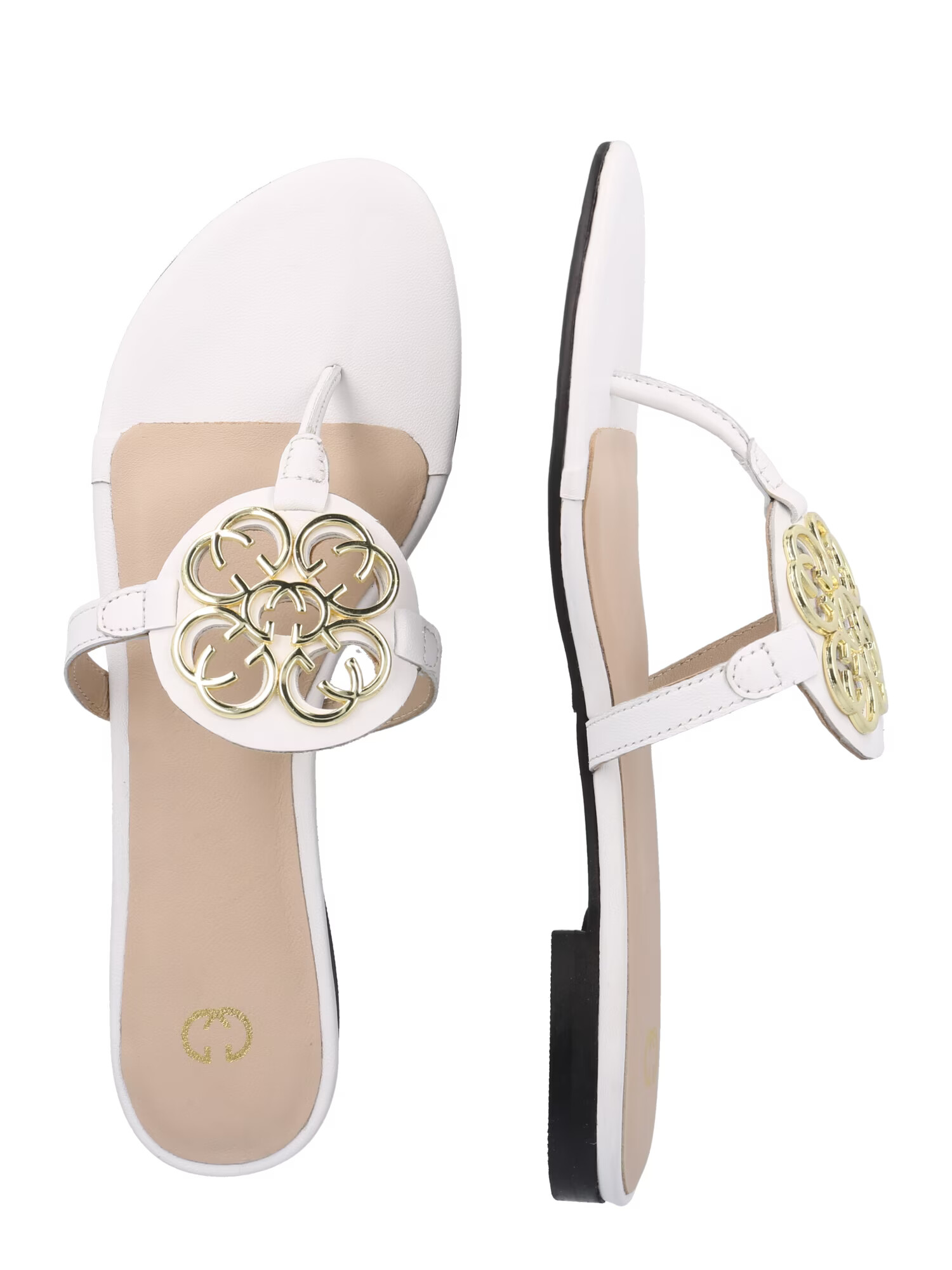 GERRY WEBER Flip-flops 'Gadera' auriu / alb - Pled.ro