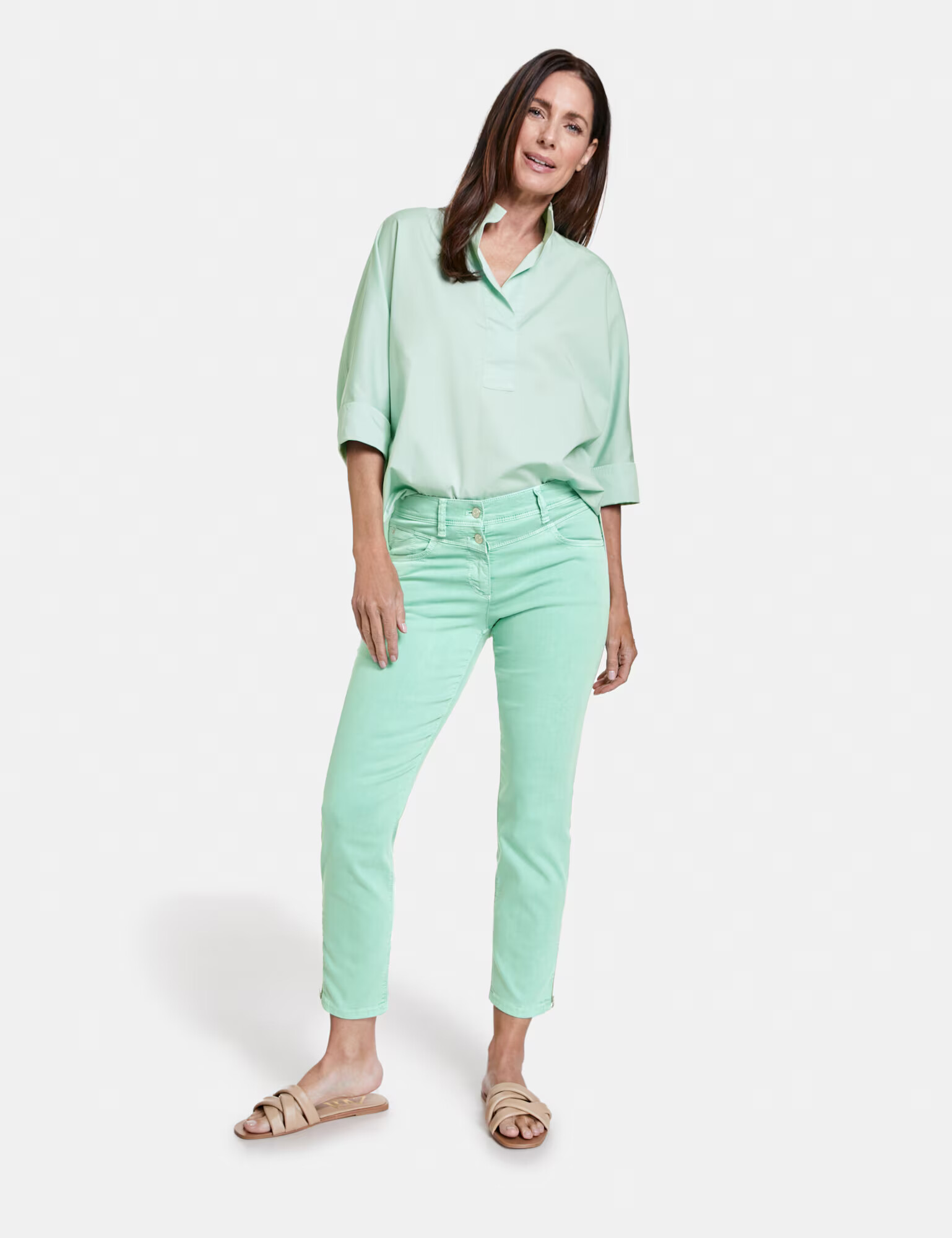 GERRY WEBER Jeans 'Best4me' verde mentă - Pled.ro