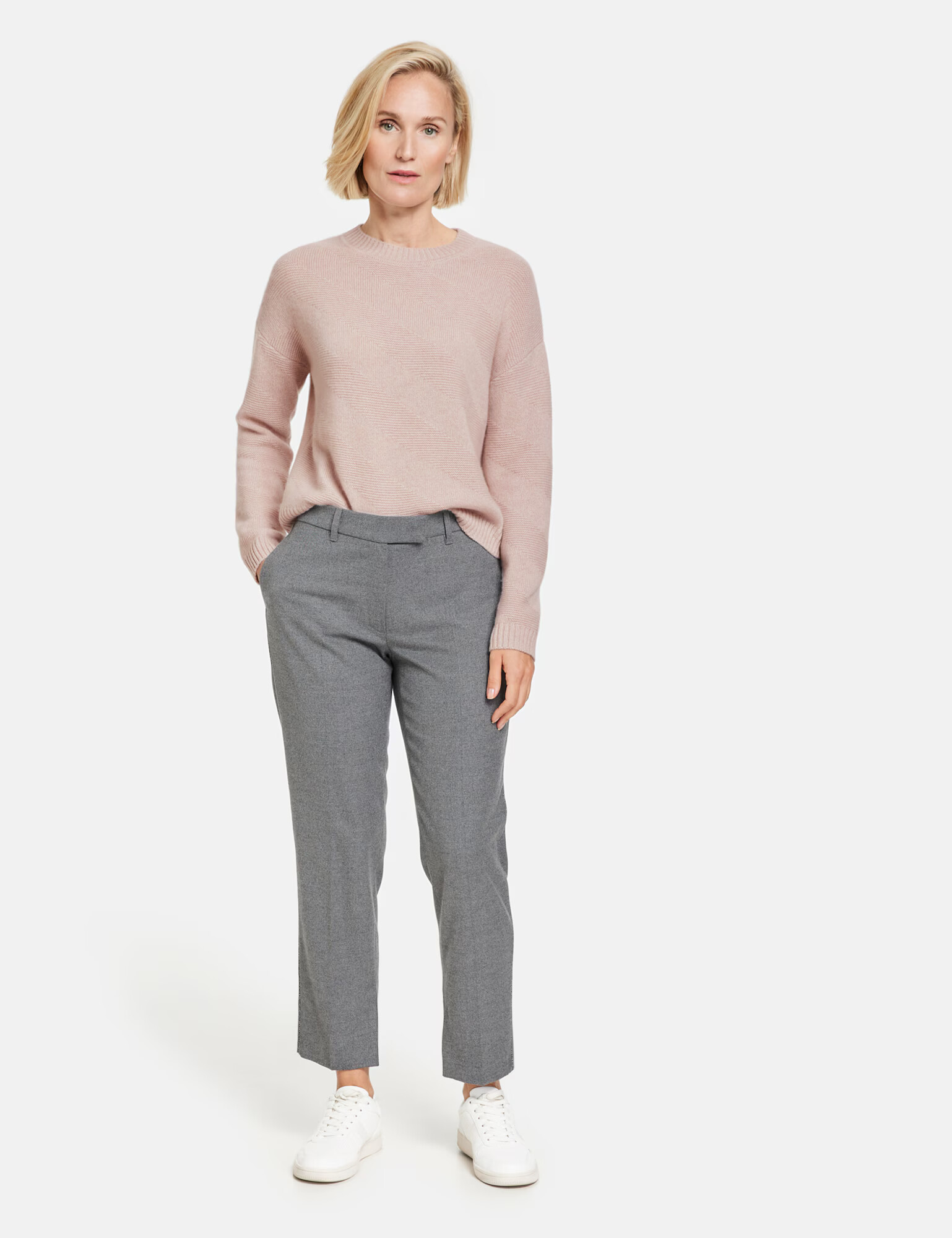 GERRY WEBER Pantaloni cu dungă 'Citystyle' gri amestecat - Pled.ro