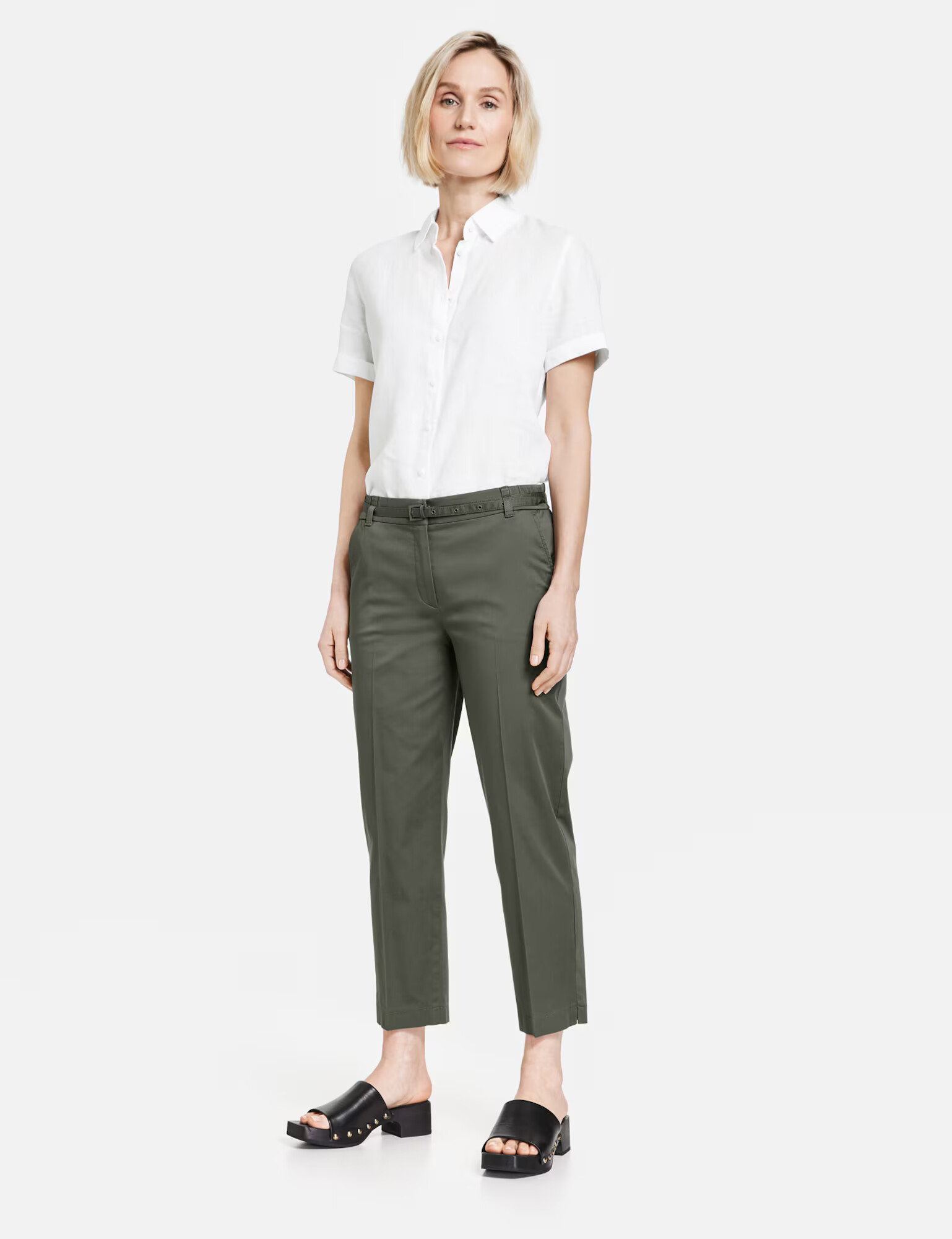 GERRY WEBER Pantaloni cu dungă kaki - Pled.ro