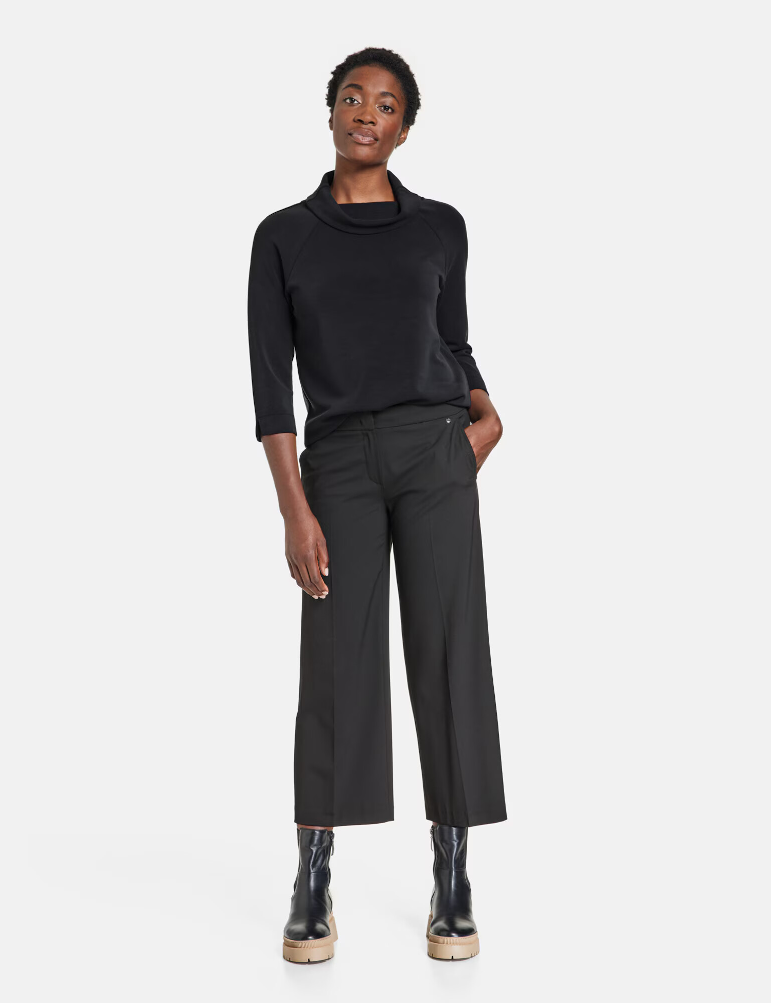 GERRY WEBER Pantaloni cu dungă negru - Pled.ro