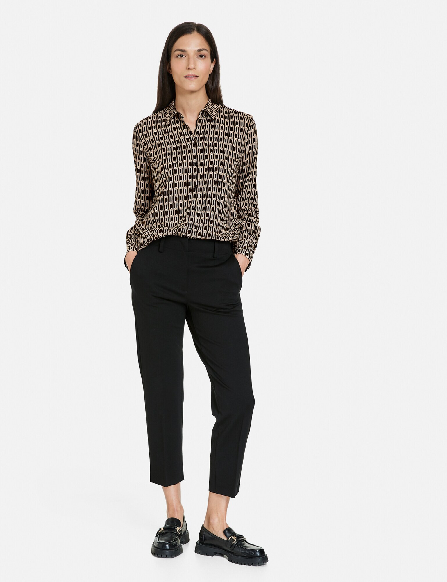 GERRY WEBER Pantaloni cu dungă negru - Pled.ro