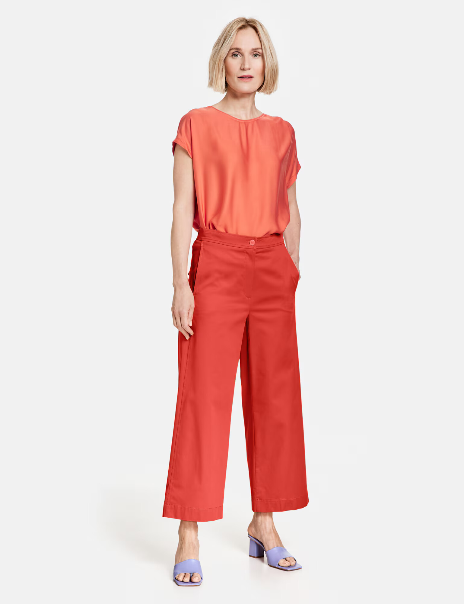 GERRY WEBER Pantaloni cu dungă roșu orange - Pled.ro