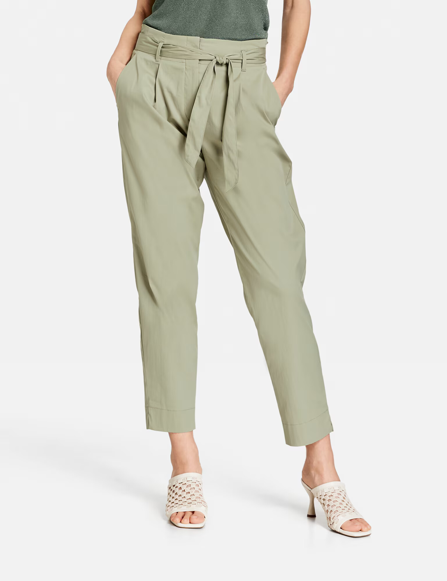 GERRY WEBER Pantaloni cu dungă verde - Pled.ro