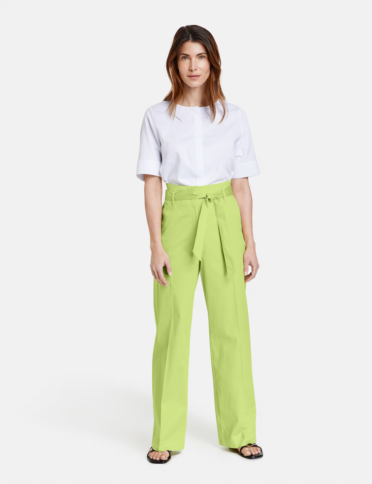 GERRY WEBER Pantaloni cu dungă verde limetă - Pled.ro