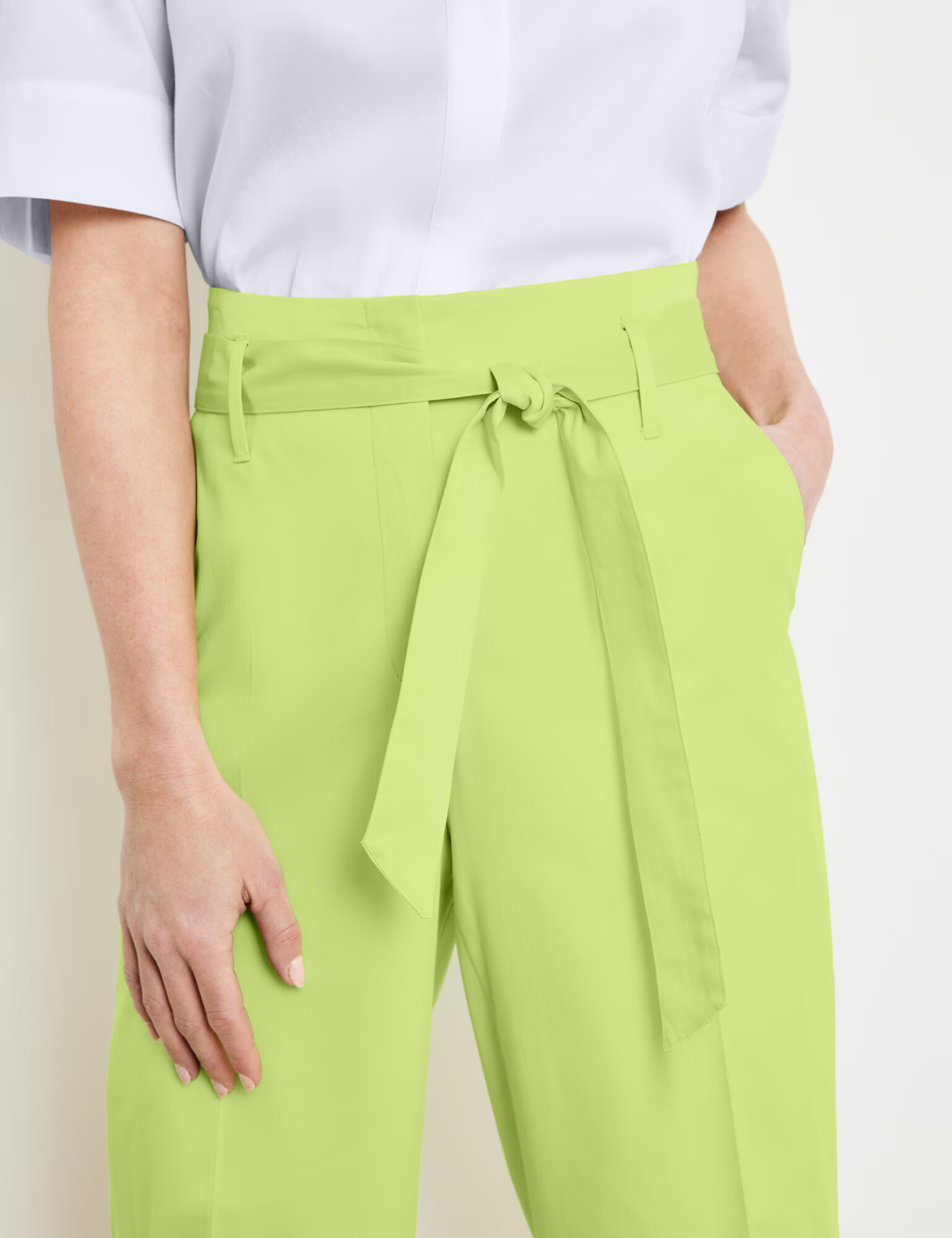 GERRY WEBER Pantaloni cu dungă verde limetă - Pled.ro