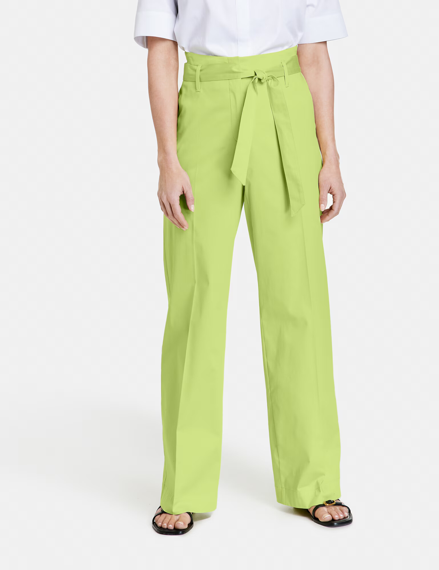 GERRY WEBER Pantaloni cu dungă verde limetă - Pled.ro