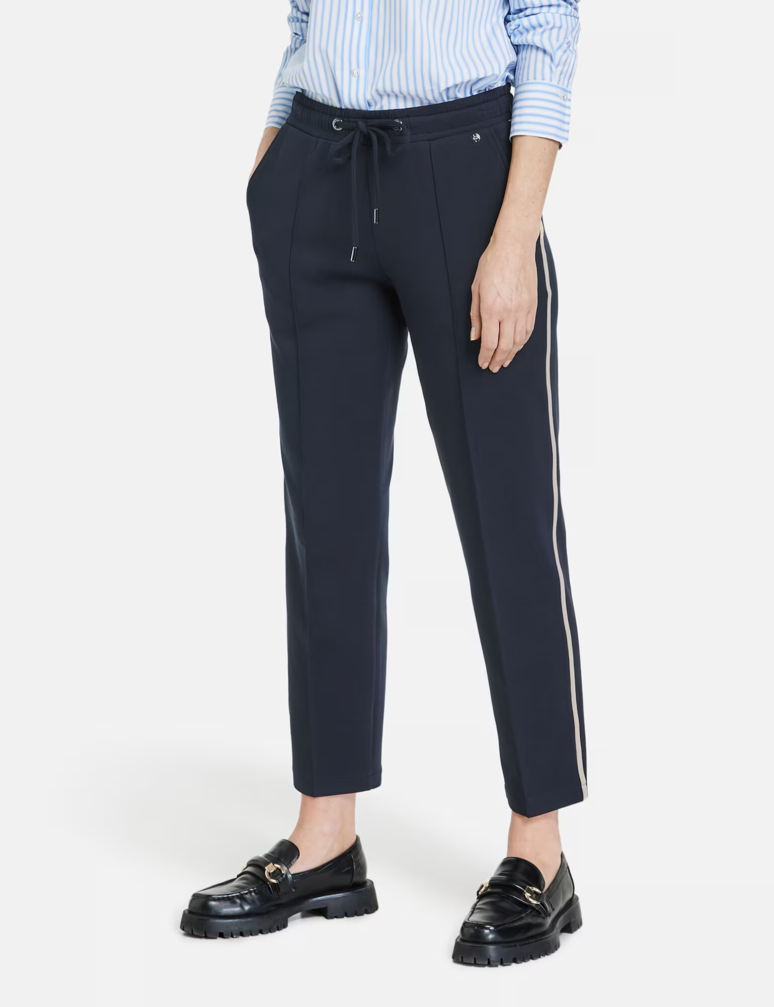 GERRY WEBER Pantaloni cutați crem / albastru noapte - Pled.ro