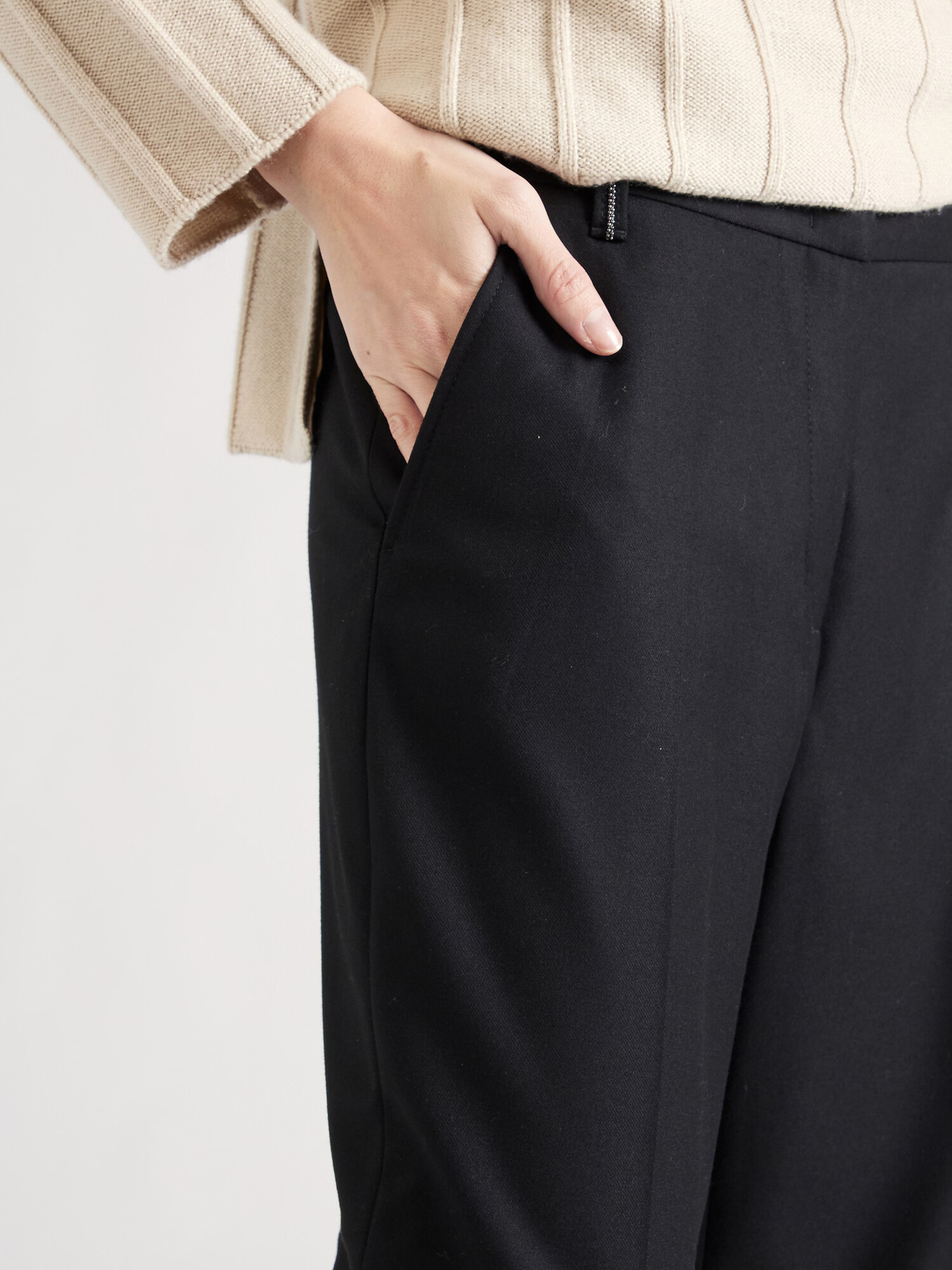 GERRY WEBER Pantaloni cutați negru / alb - Pled.ro