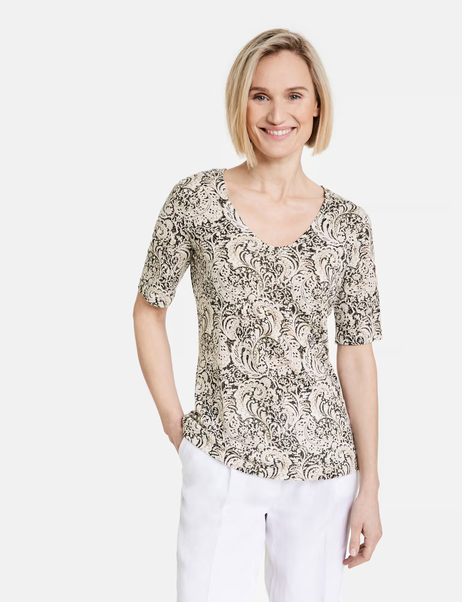 GERRY WEBER Tricou bej / maro - Pled.ro