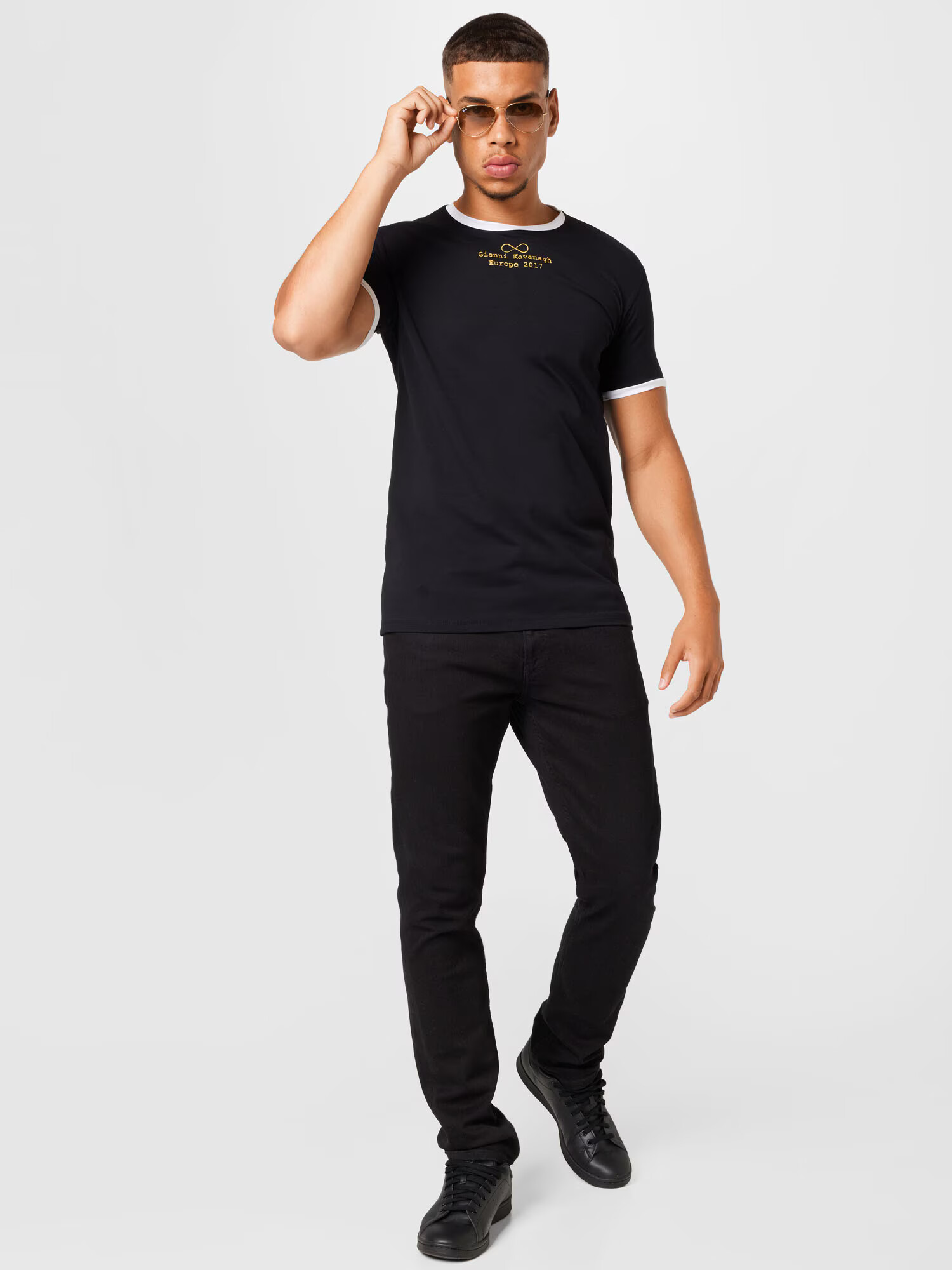 Gianni Kavanagh Tricou galben / negru / alb - Pled.ro