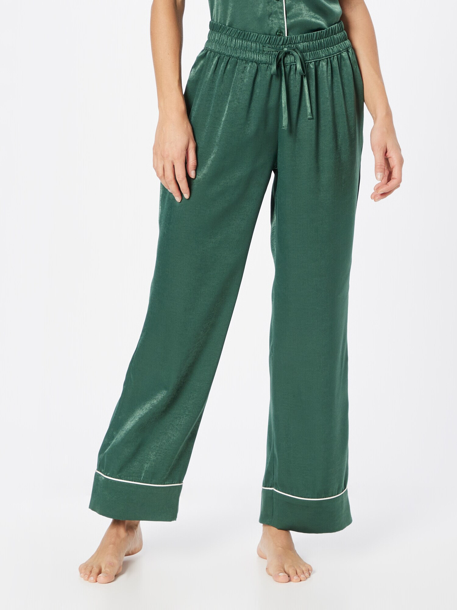 Gilly Hicks Pantaloni de pijama verde închis / alb - Pled.ro