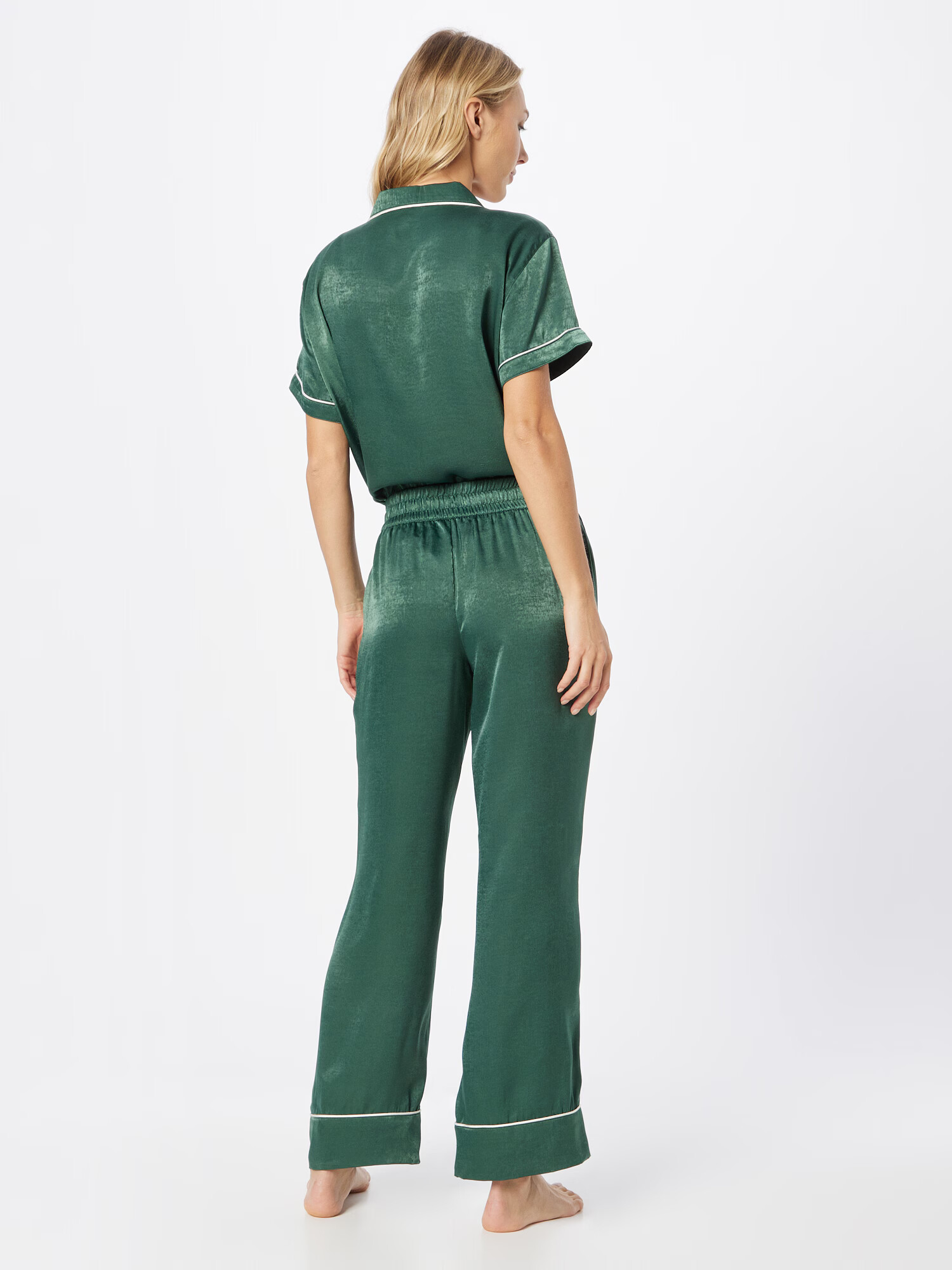 Gilly Hicks Pantaloni de pijama verde închis / alb - Pled.ro