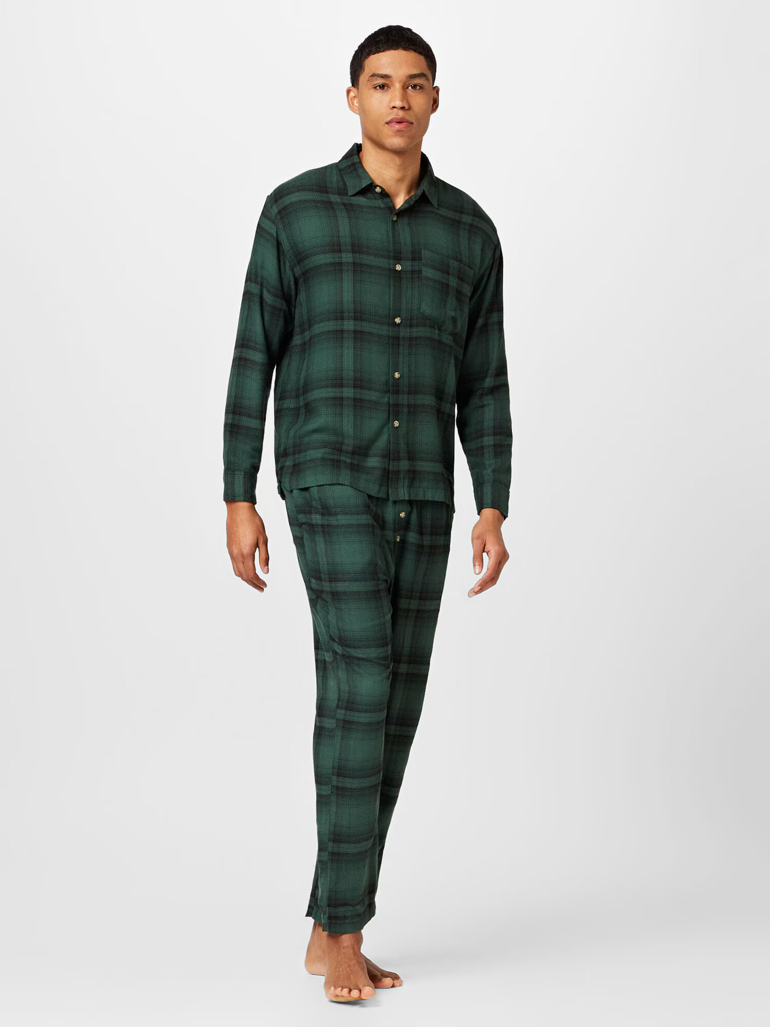 Gilly Hicks Pijama lungă verde pin / verde închis - Pled.ro