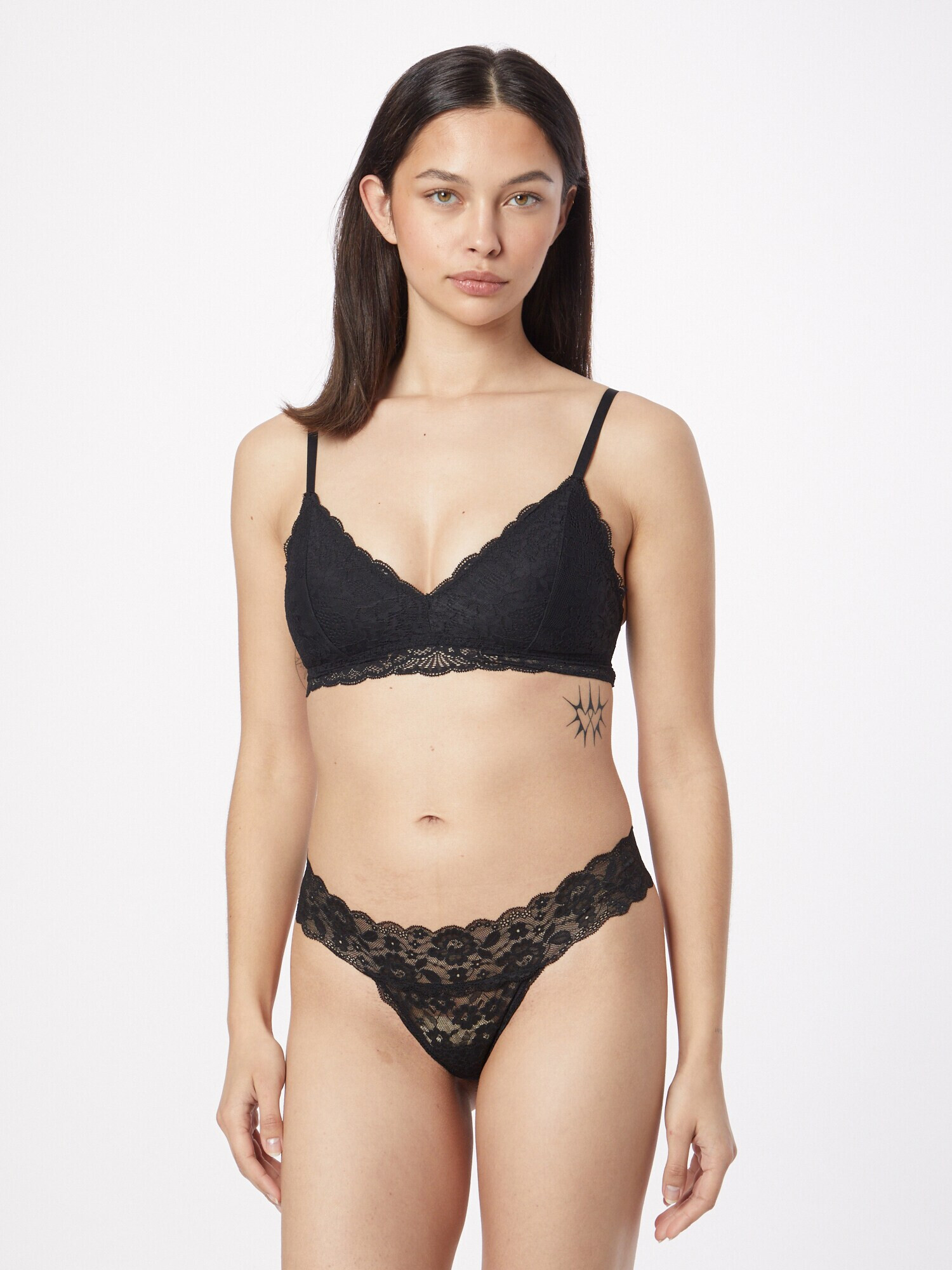 Gilly Hicks Sutien negru / alb - Pled.ro