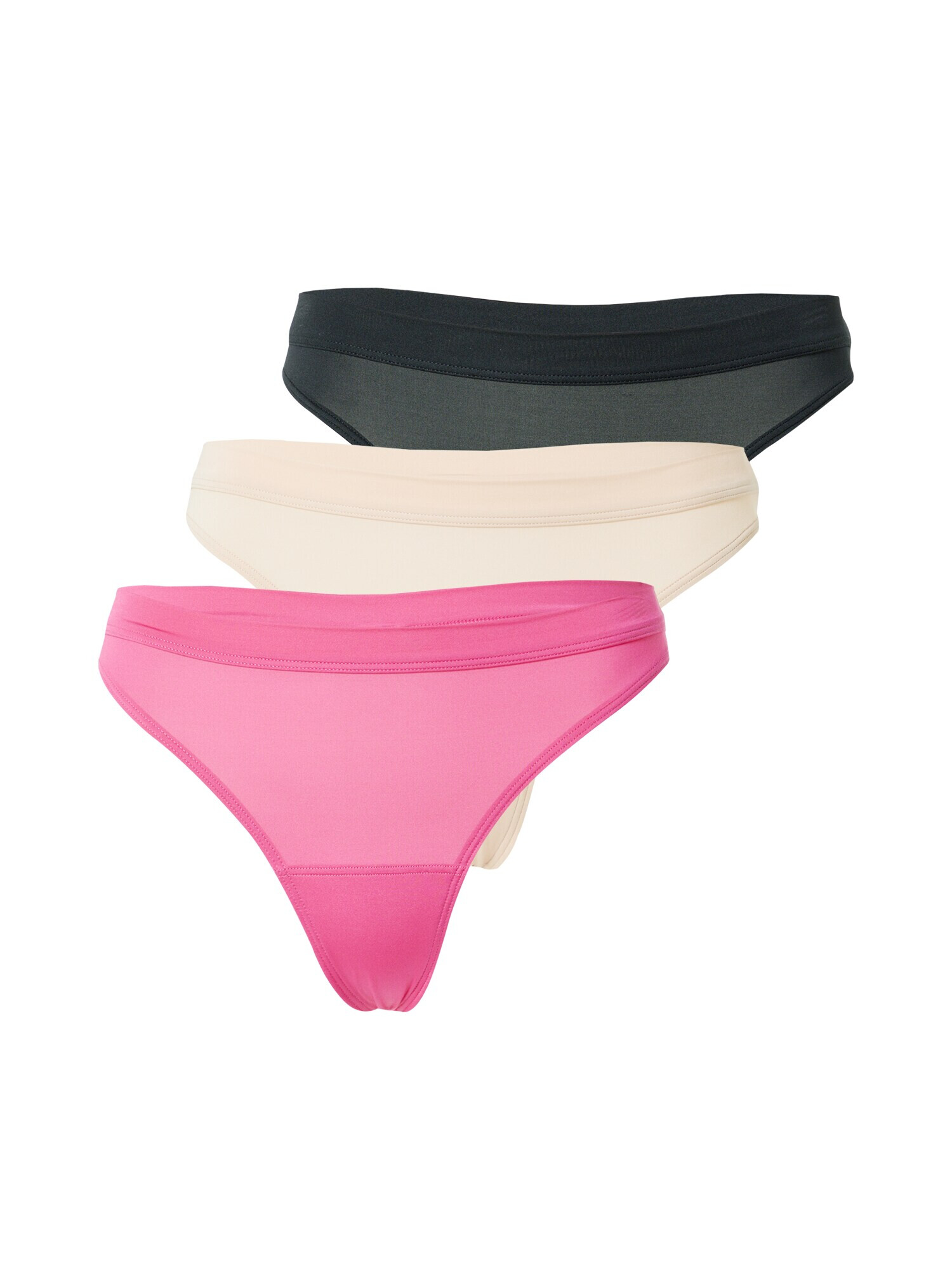 Gilly Hicks Tanga culoarea pielii / roz neon / negru - Pled.ro