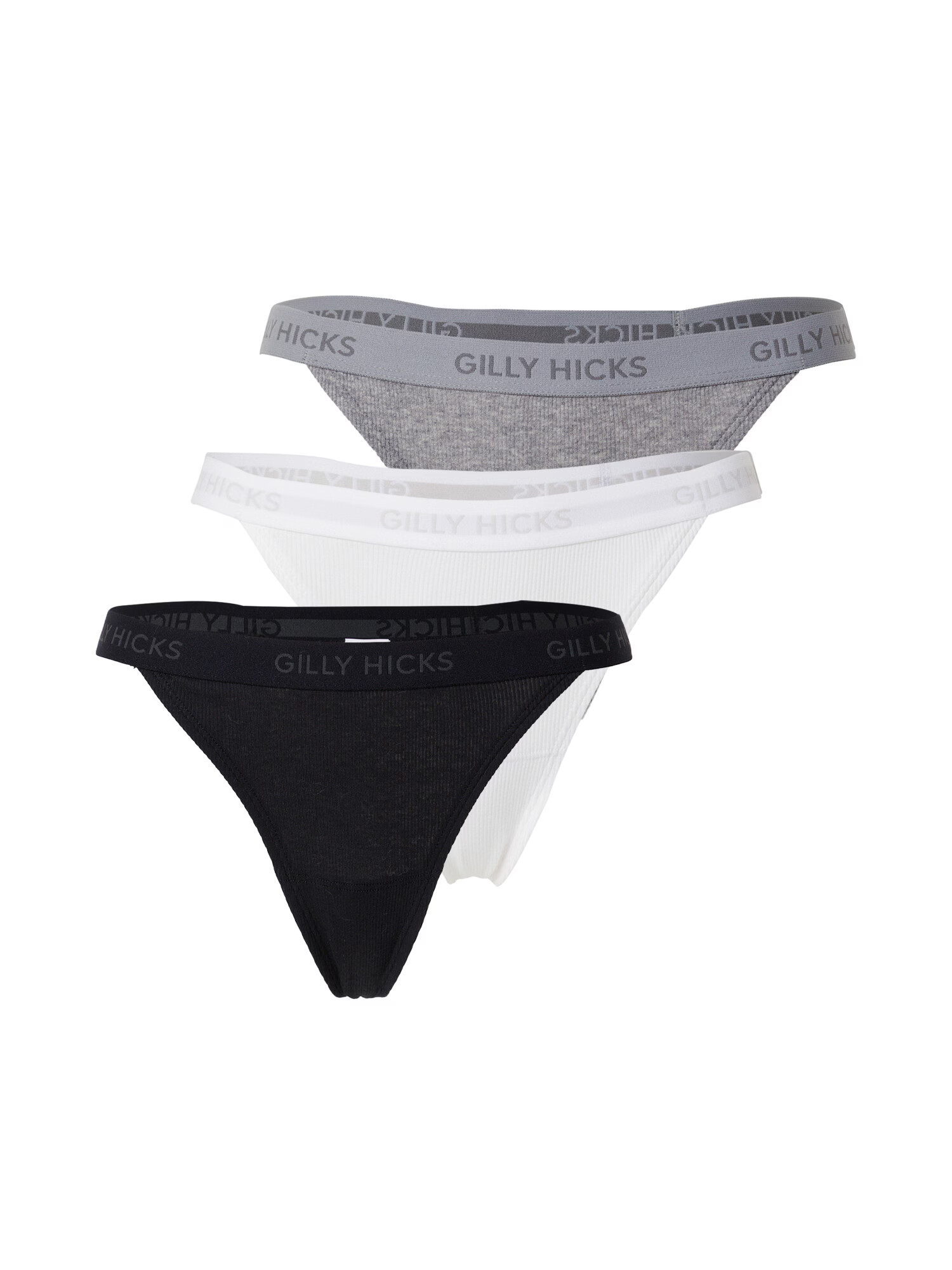 Gilly Hicks Tanga gri amestecat / negru / alb - Pled.ro