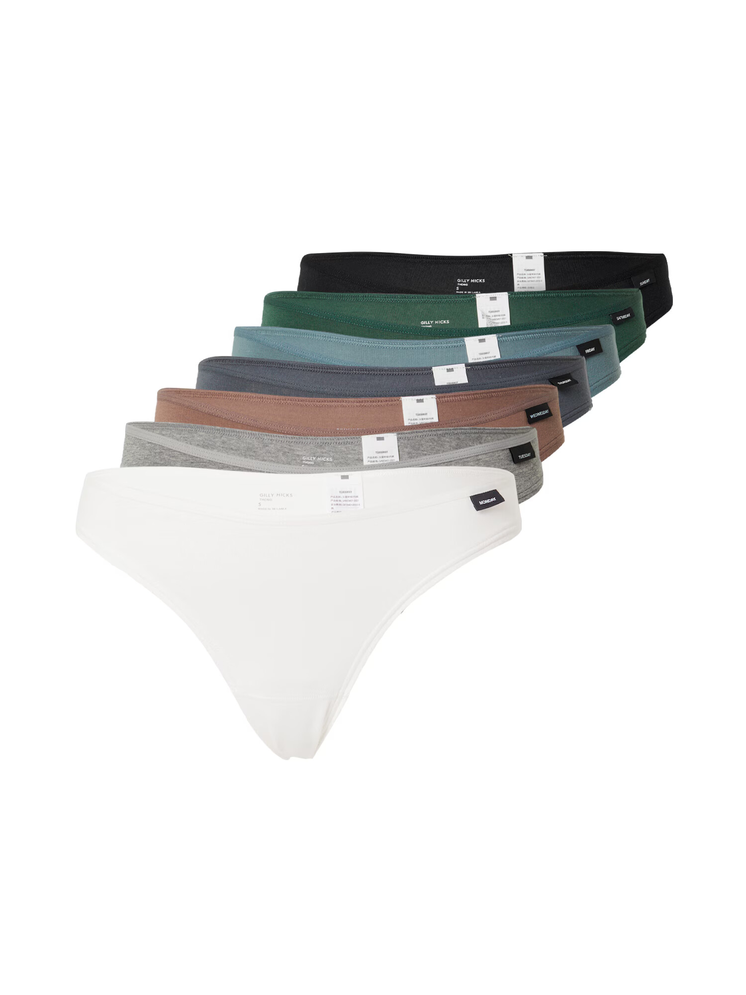 Gilly Hicks Tanga gri amestecat / verde / negru / alb - Pled.ro