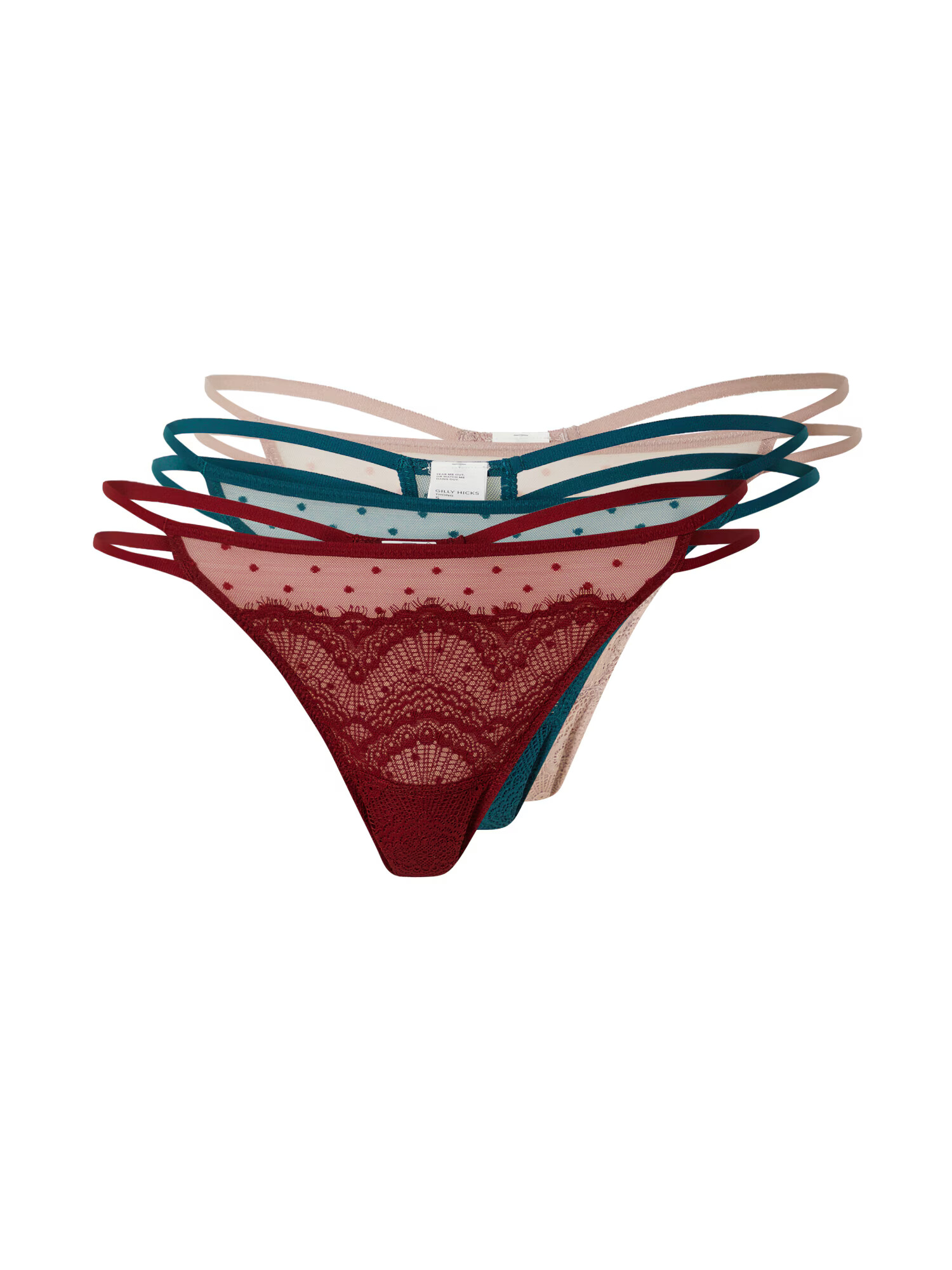 Gilly Hicks Tanga verde smarald / mauve / roșu bordeaux - Pled.ro