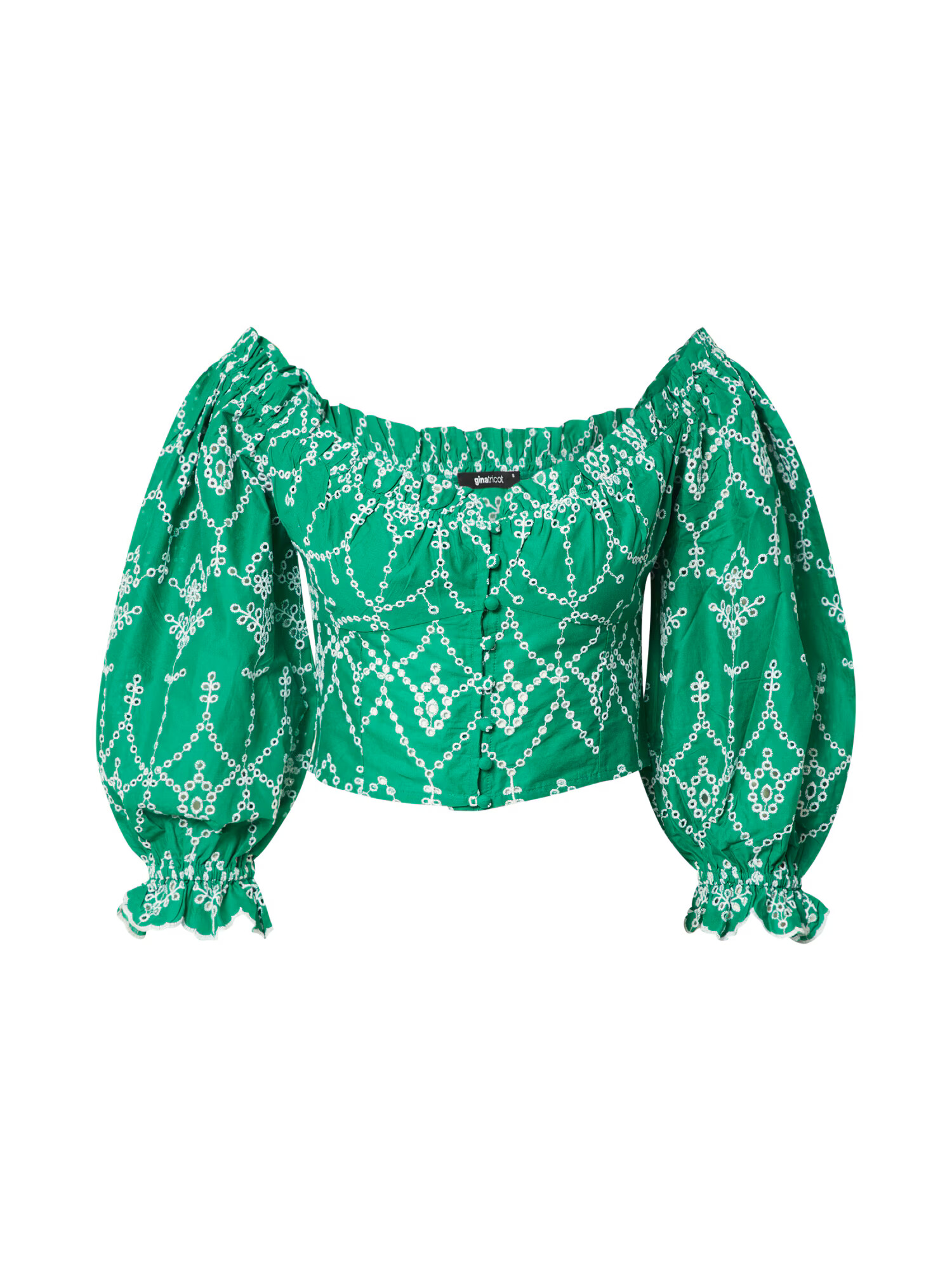 Gina Tricot Bluză 'Tindra' verde / alb - Pled.ro