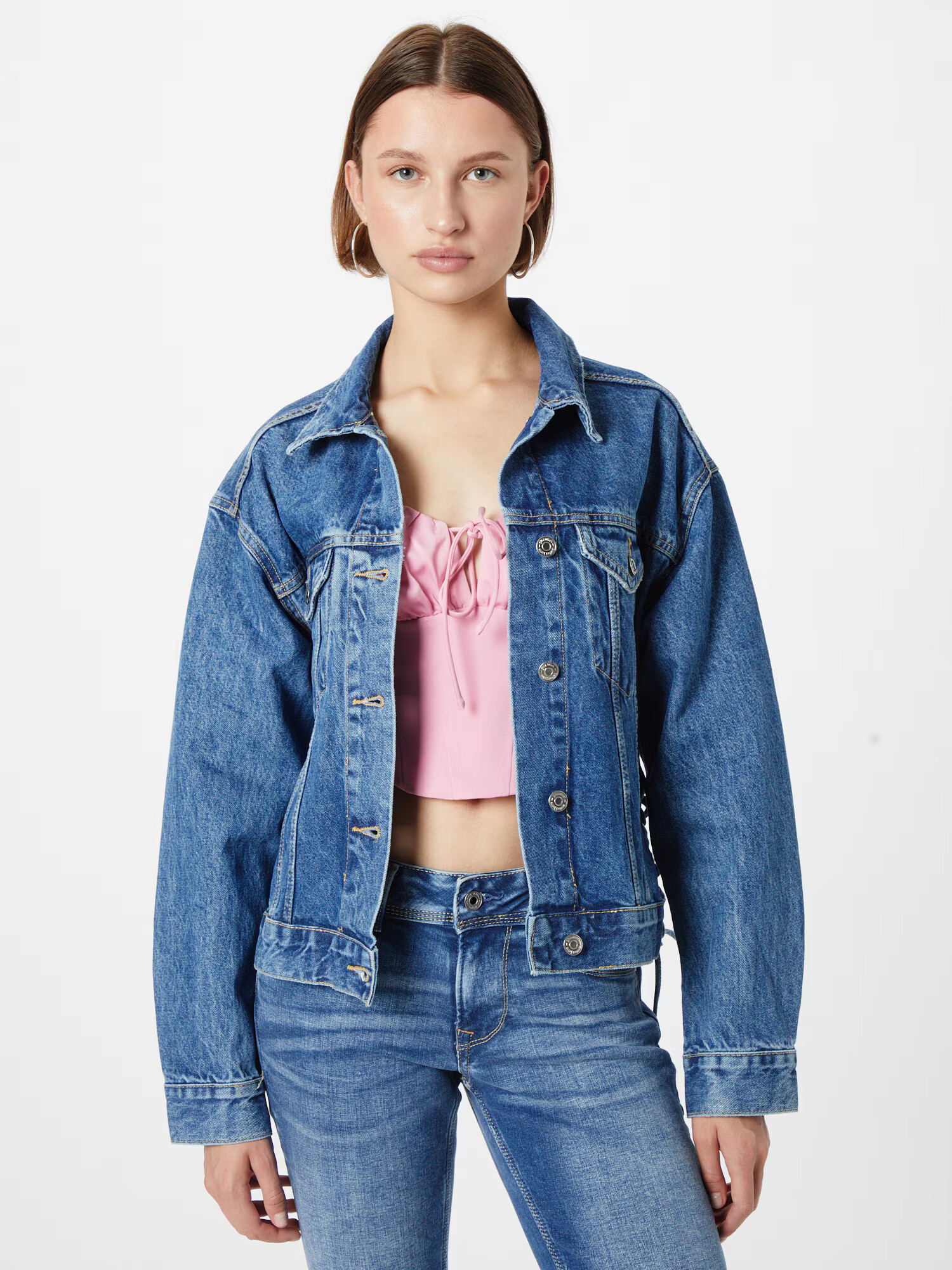 Gina Tricot Geacă de primăvară-toamnă albastru denim - Pled.ro