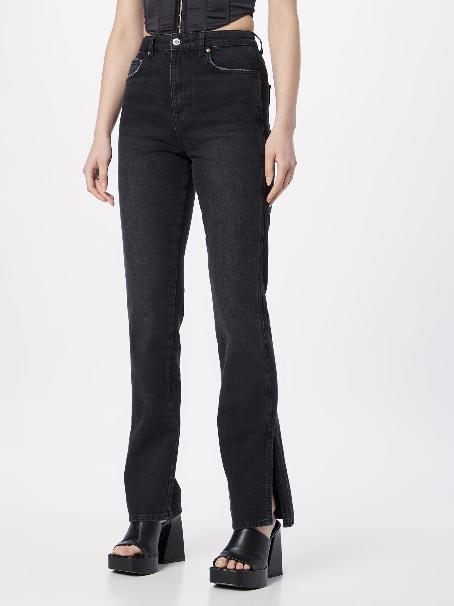 Gina Tricot Jeans negru denim - Pled.ro