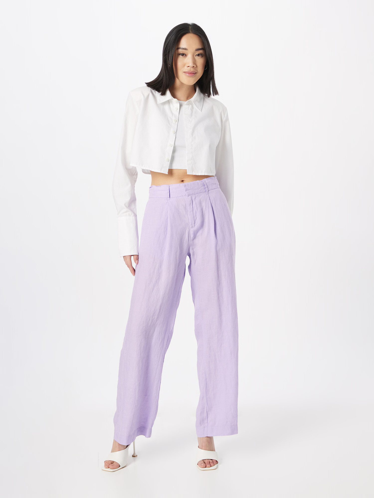 Gina Tricot Pantaloni cutați 'Denise' mov pastel - Pled.ro