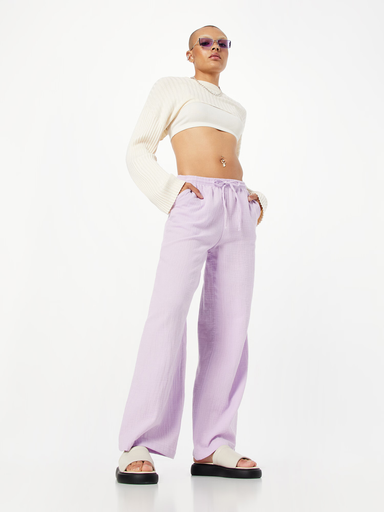 Gina Tricot Pantaloni 'Disa' mov liliachiu - Pled.ro