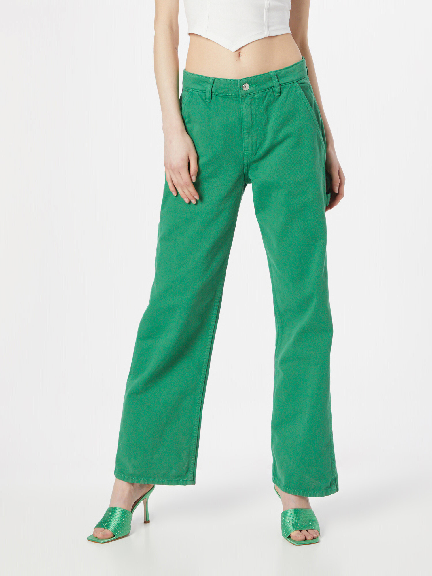 Gina Tricot Pantaloni eleganți 'Carpenter' verde jad - Pled.ro