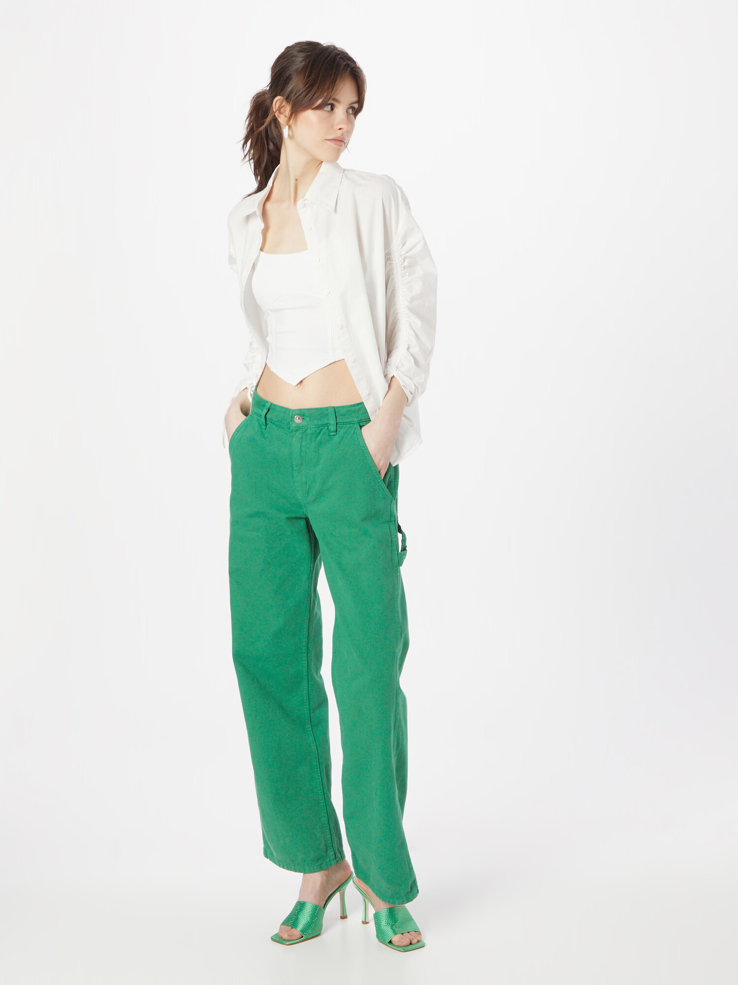 Gina Tricot Pantaloni eleganți 'Carpenter' verde jad - Pled.ro