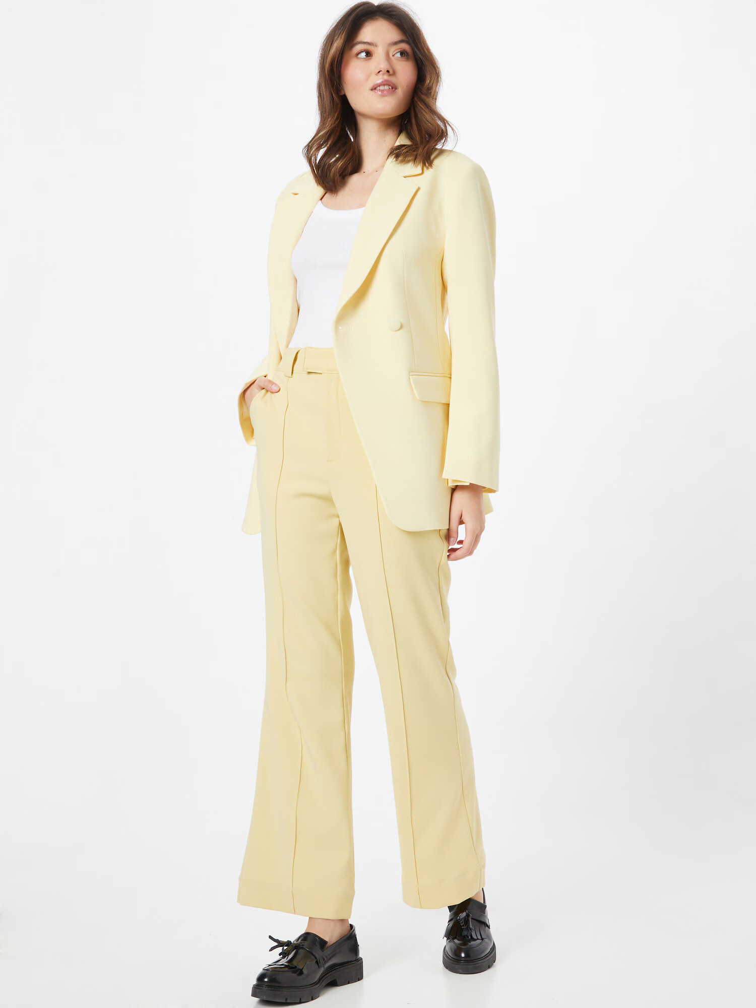 Gina Tricot Pantaloni 'Johanna' galben pastel - Pled.ro