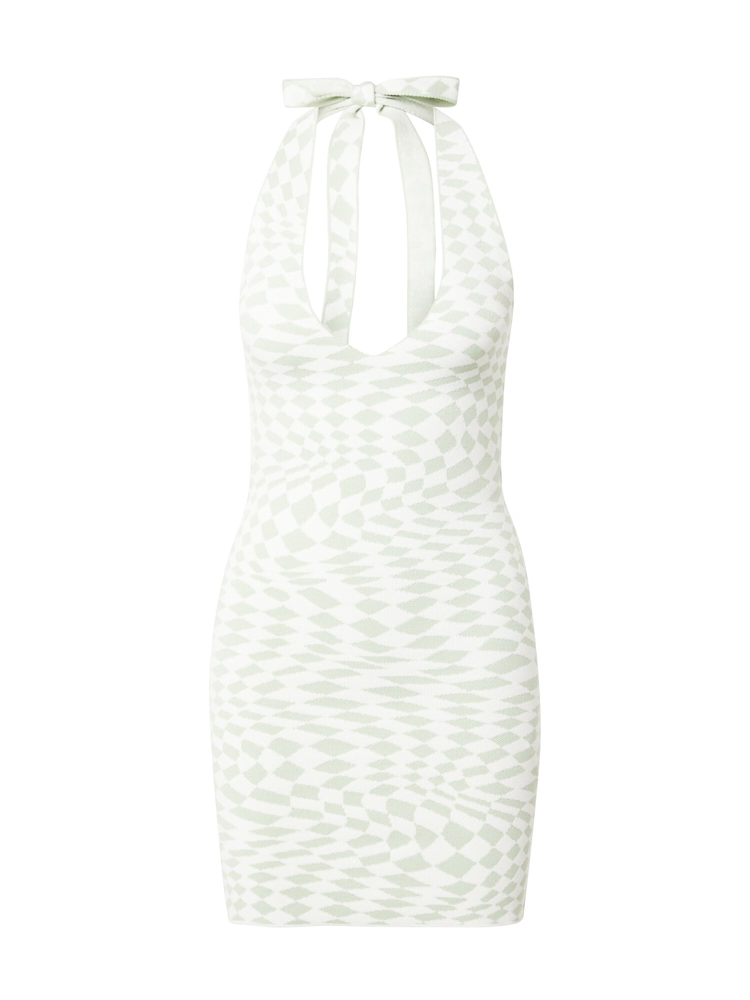 Gina Tricot Rochie tricotat verde pastel / alb - Pled.ro