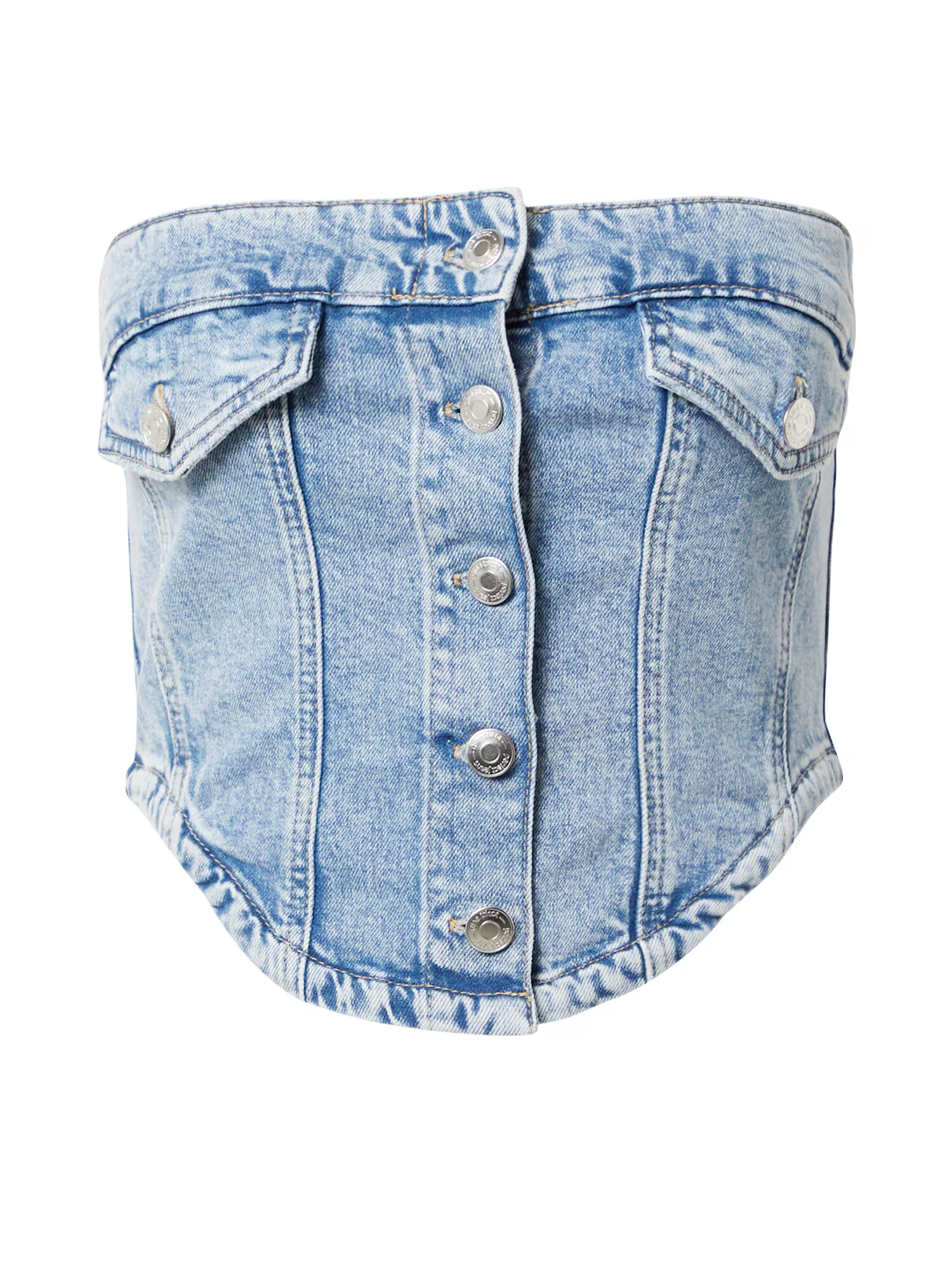 Gina Tricot Top albastru denim - Pled.ro