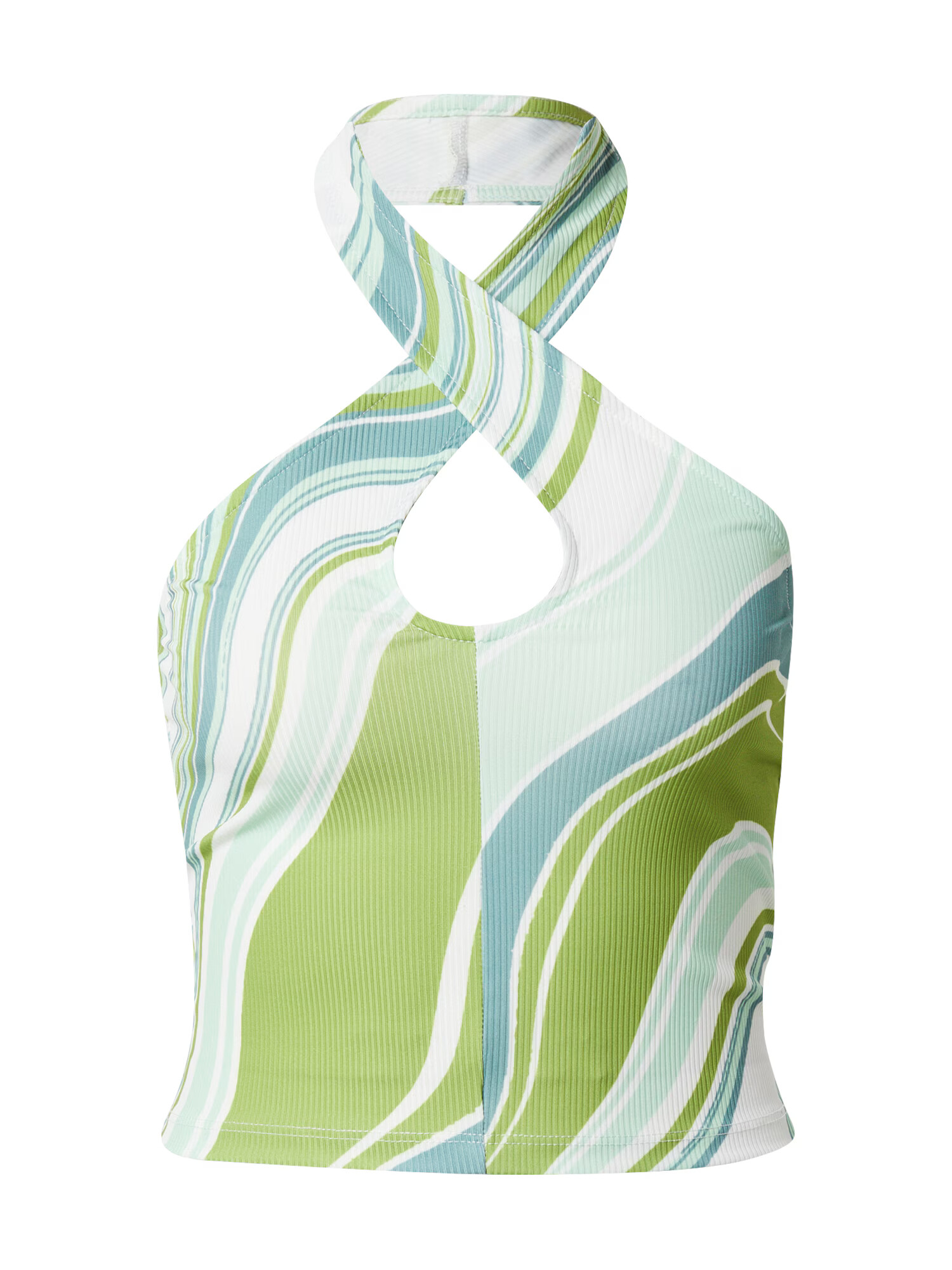 Gina Tricot Top 'Aurora' verde / verde jad / alb - Pled.ro