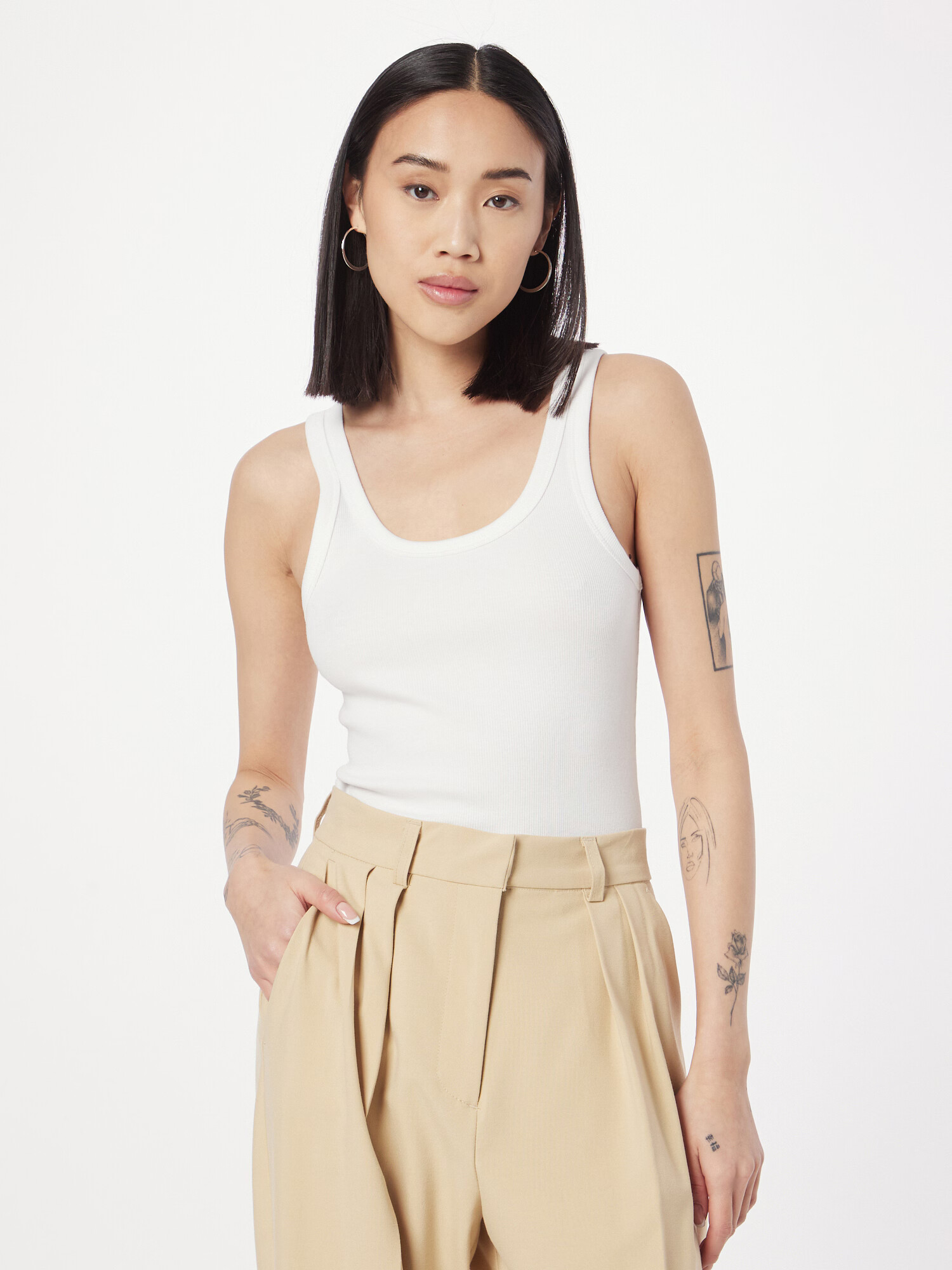 Gina Tricot Top 'Ellen' alb - Pled.ro