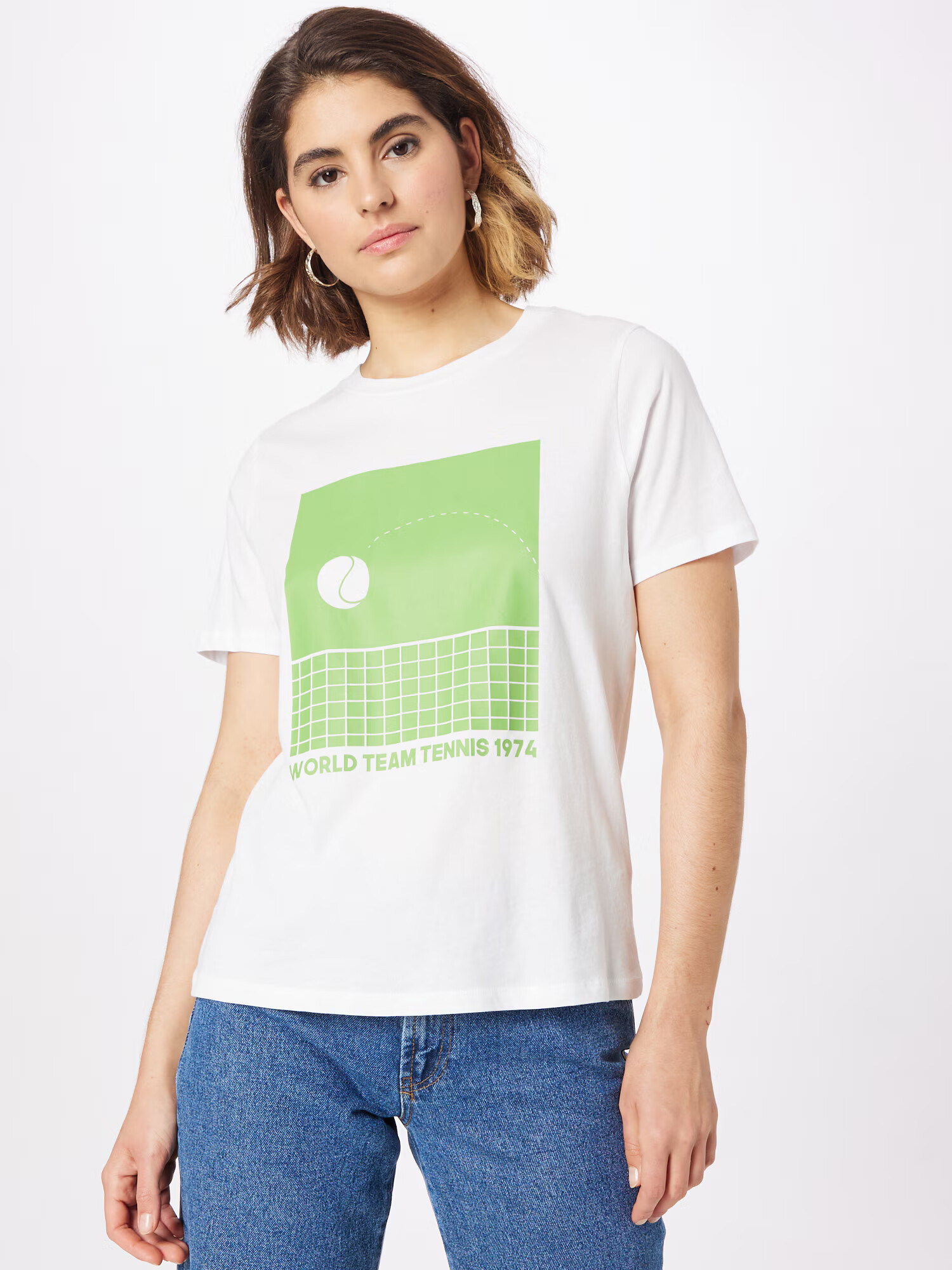 Gina Tricot Tricou azuriu / verde măr / alb - Pled.ro