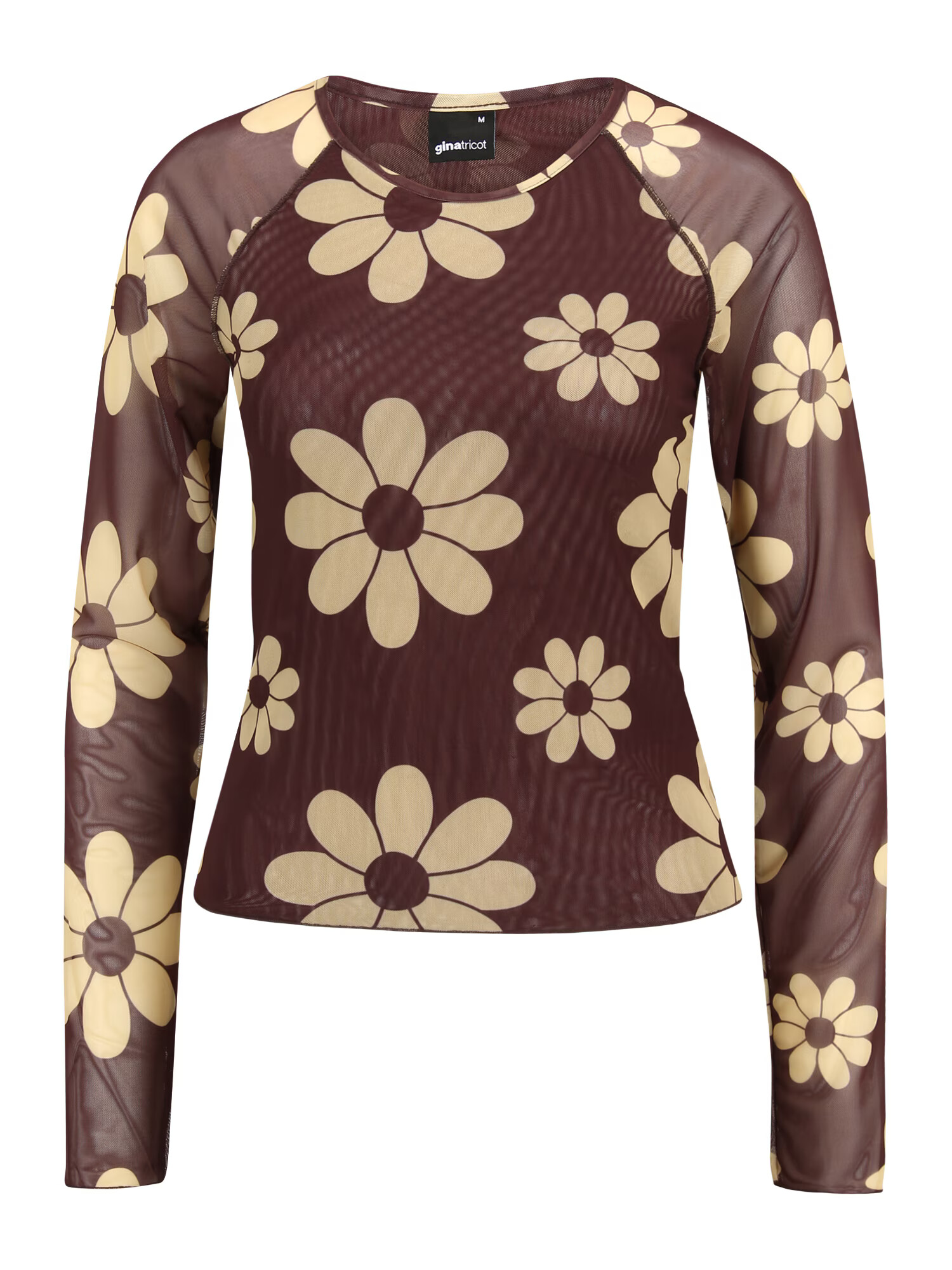 Gina Tricot Tricou 'Heather' bej / ciocolatiu - Pled.ro