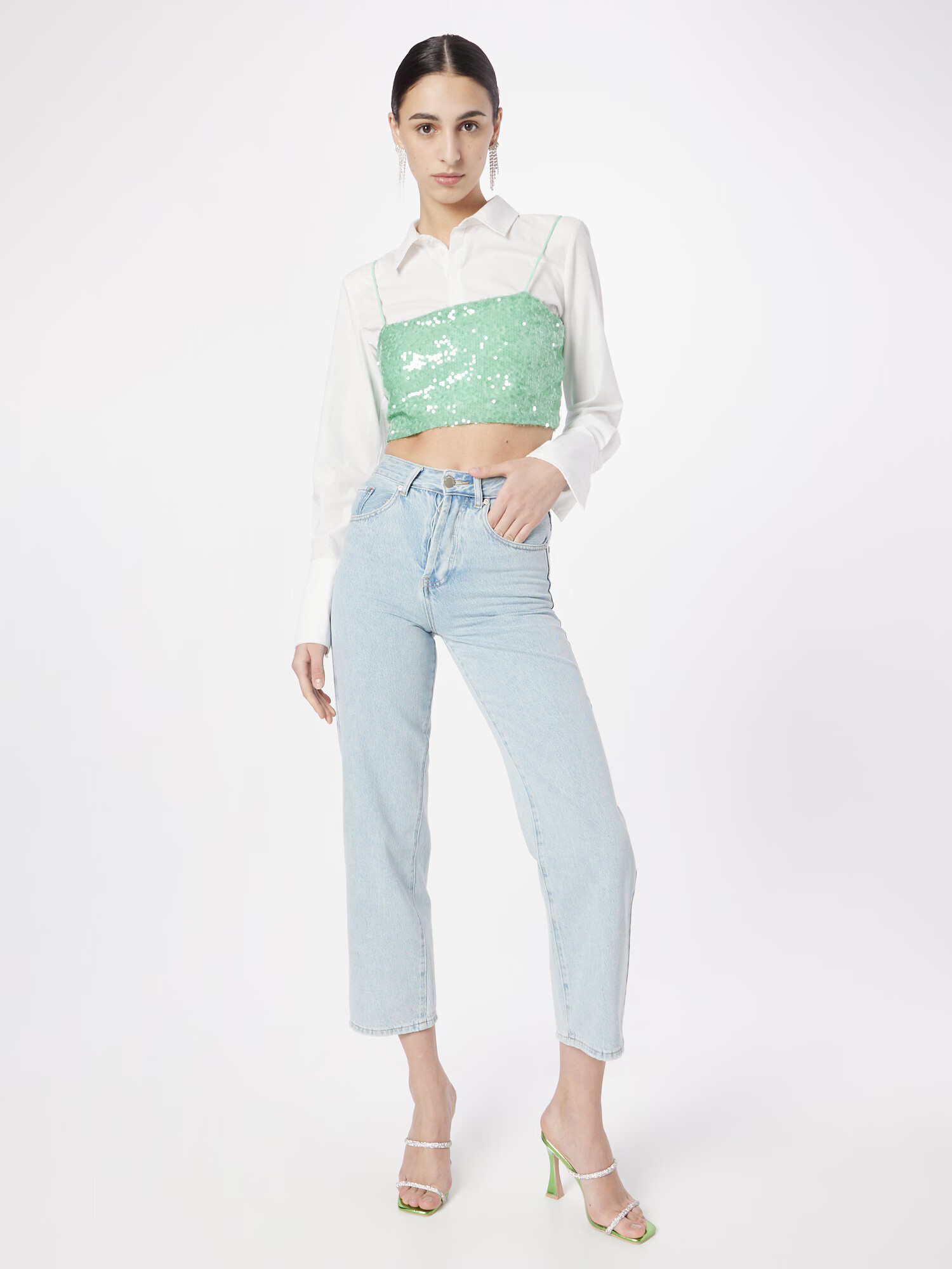 GLAMOROUS Jeans albastru deschis - Pled.ro