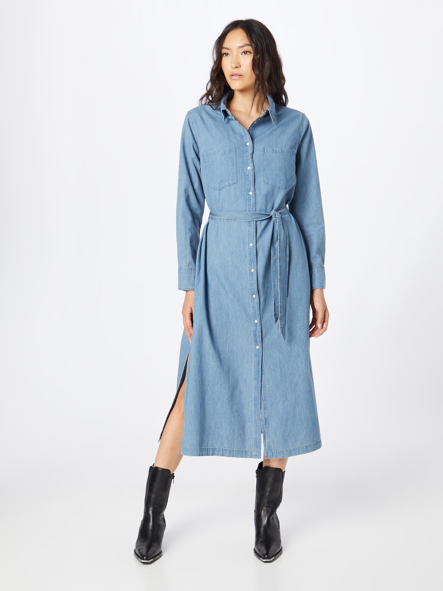 Grace & Mila Rochie tip bluză 'GEMMA' albastru denim - Pled.ro