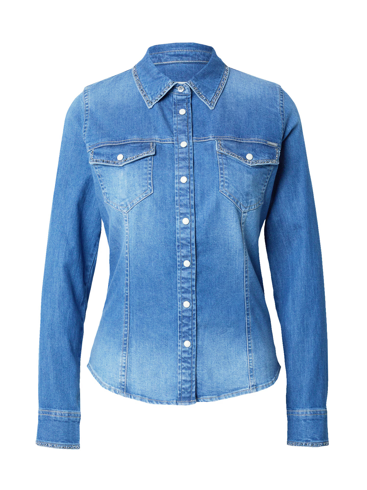 GUESS Bluză albastru denim - Pled.ro