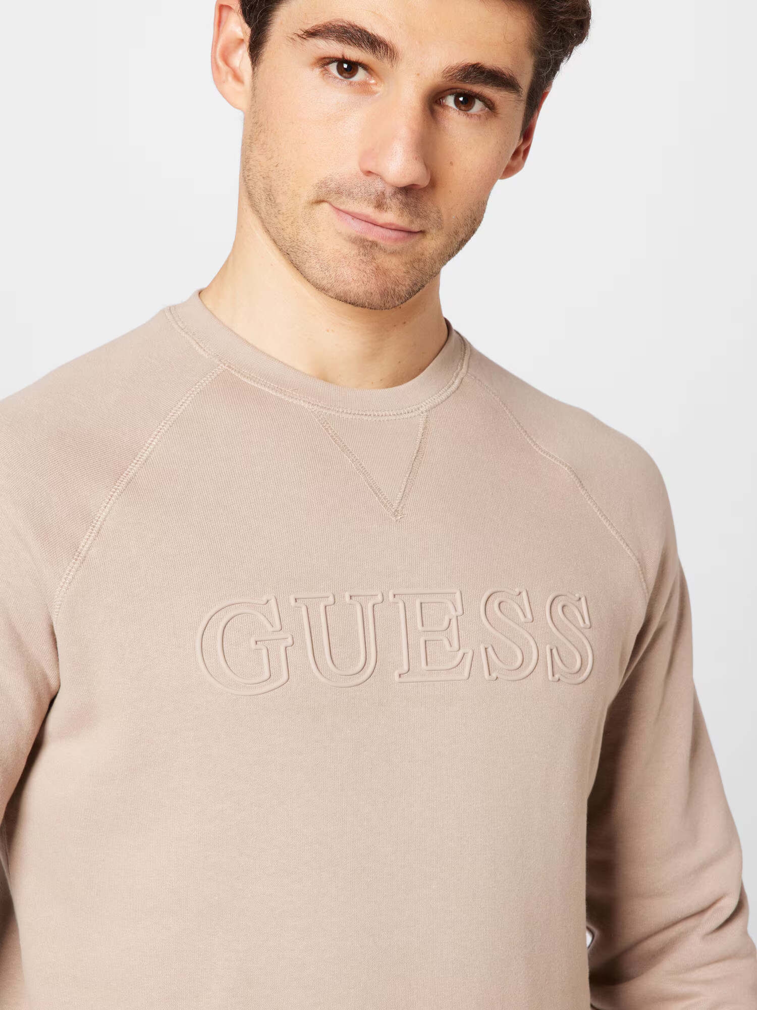 GUESS Bluză de molton 'ALDWIN' bej - Pled.ro