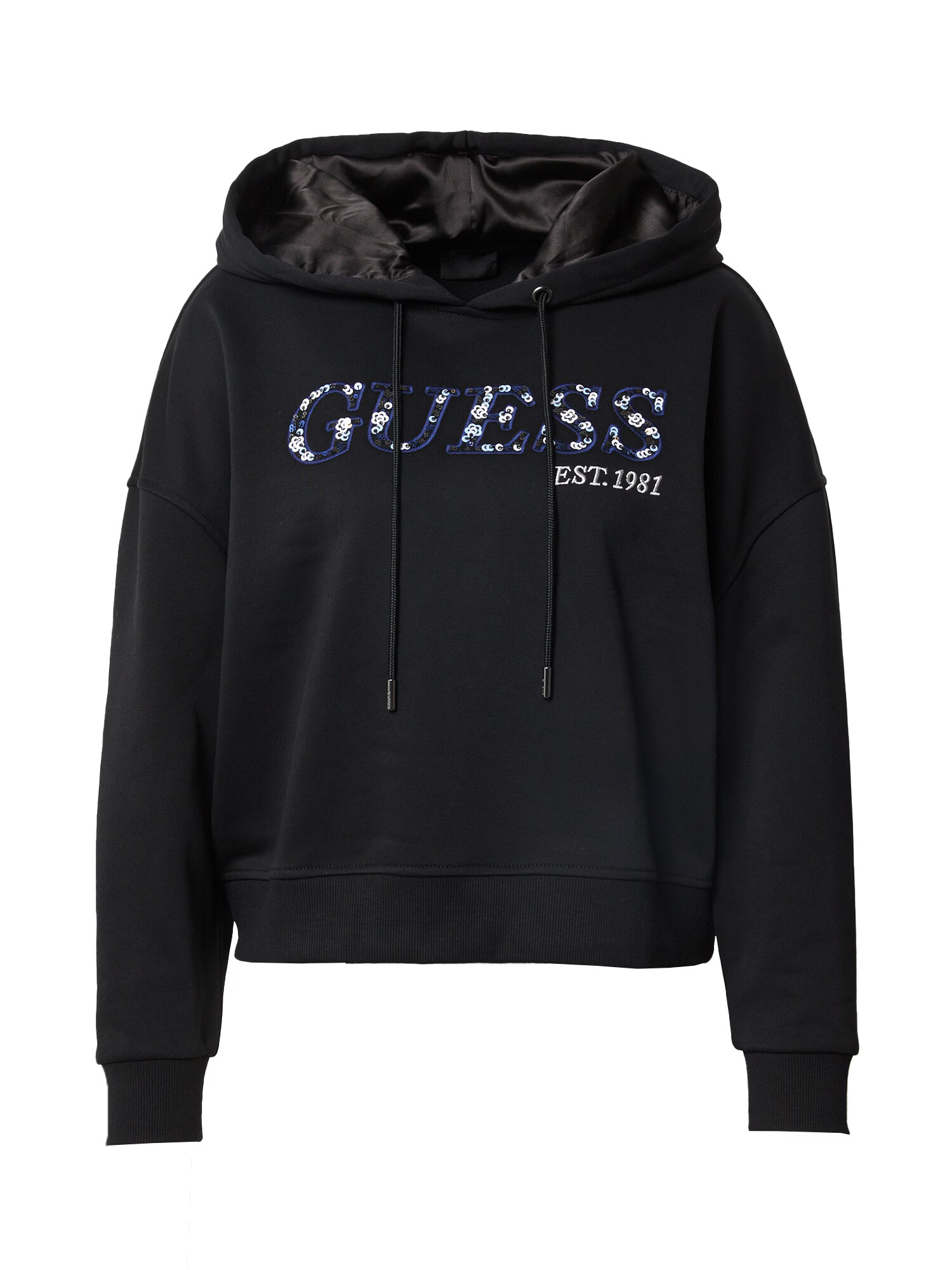 GUESS Bluză de molton 'ALICIA' albastru / gri deschis / negru / alb - Pled.ro