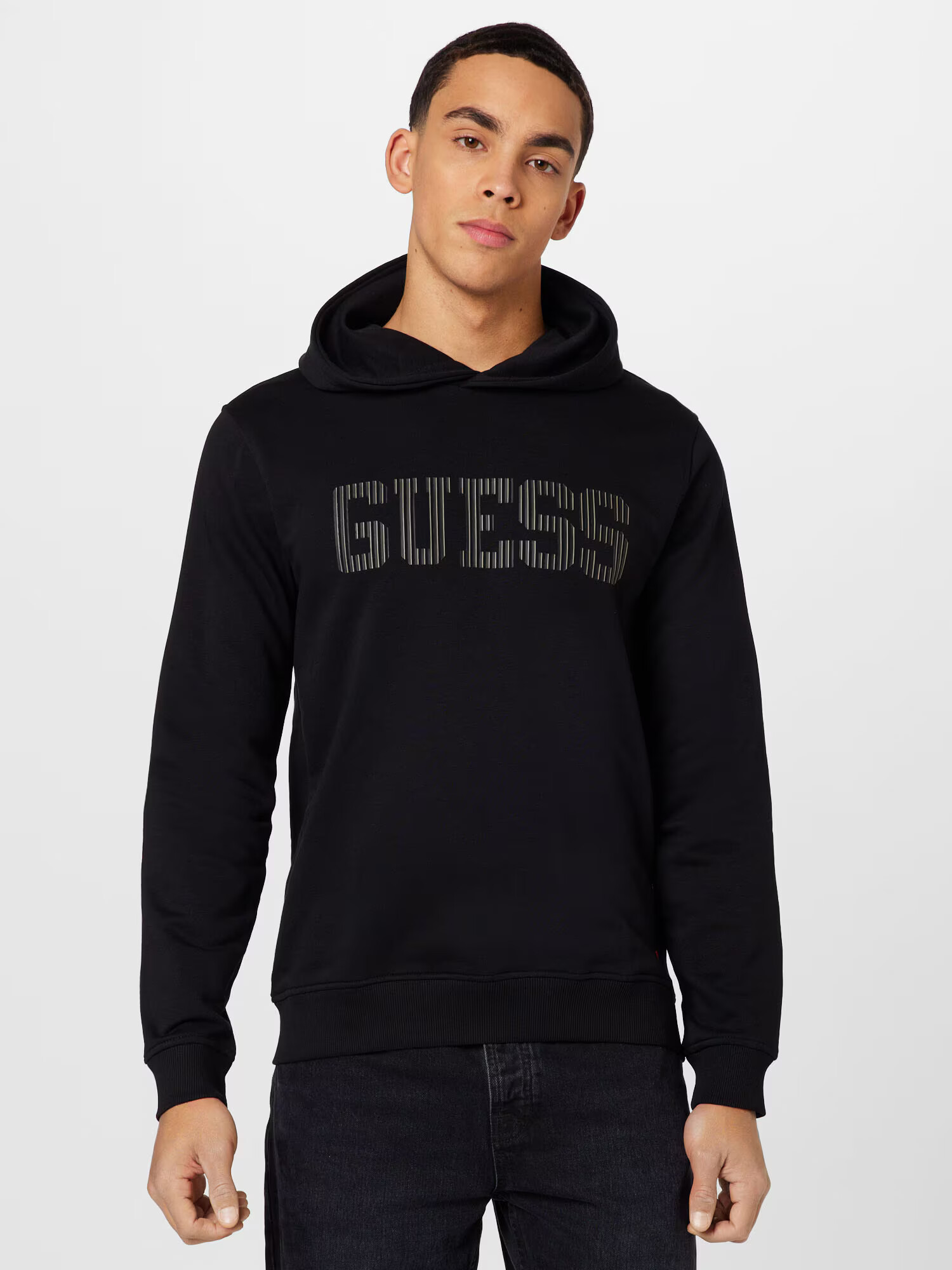 GUESS Bluză de molton 'BEAU' bej / gri / negru - Pled.ro