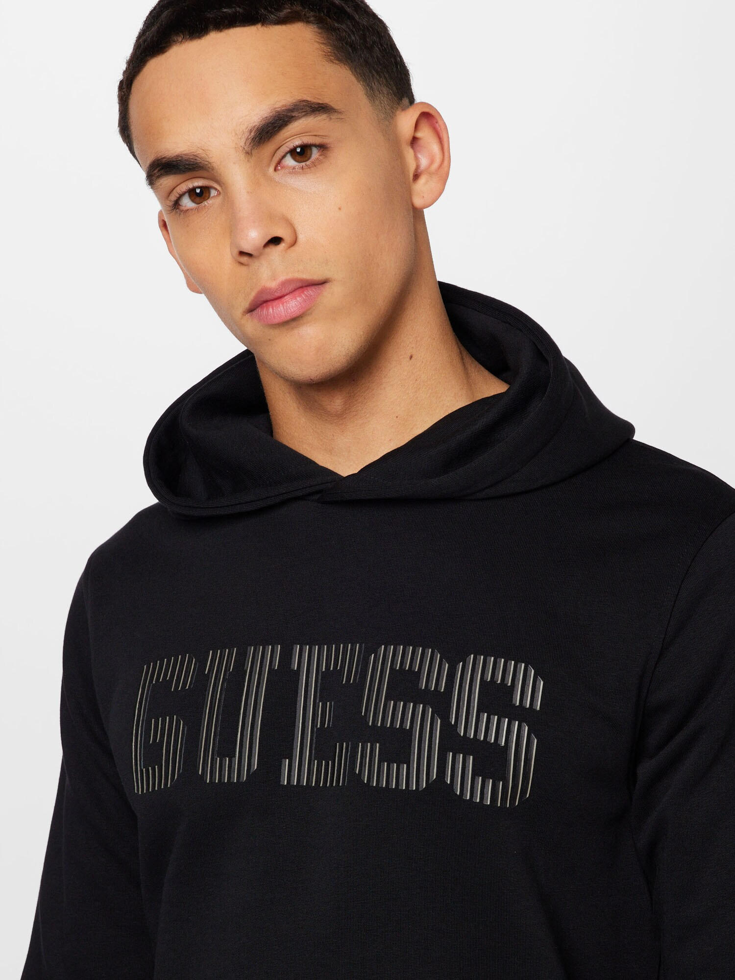 GUESS Bluză de molton 'BEAU' bej / gri / negru - Pled.ro