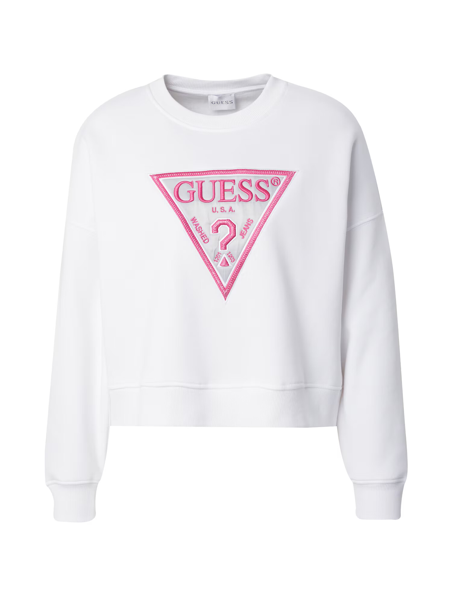 GUESS Bluză de molton roz / alb - Pled.ro