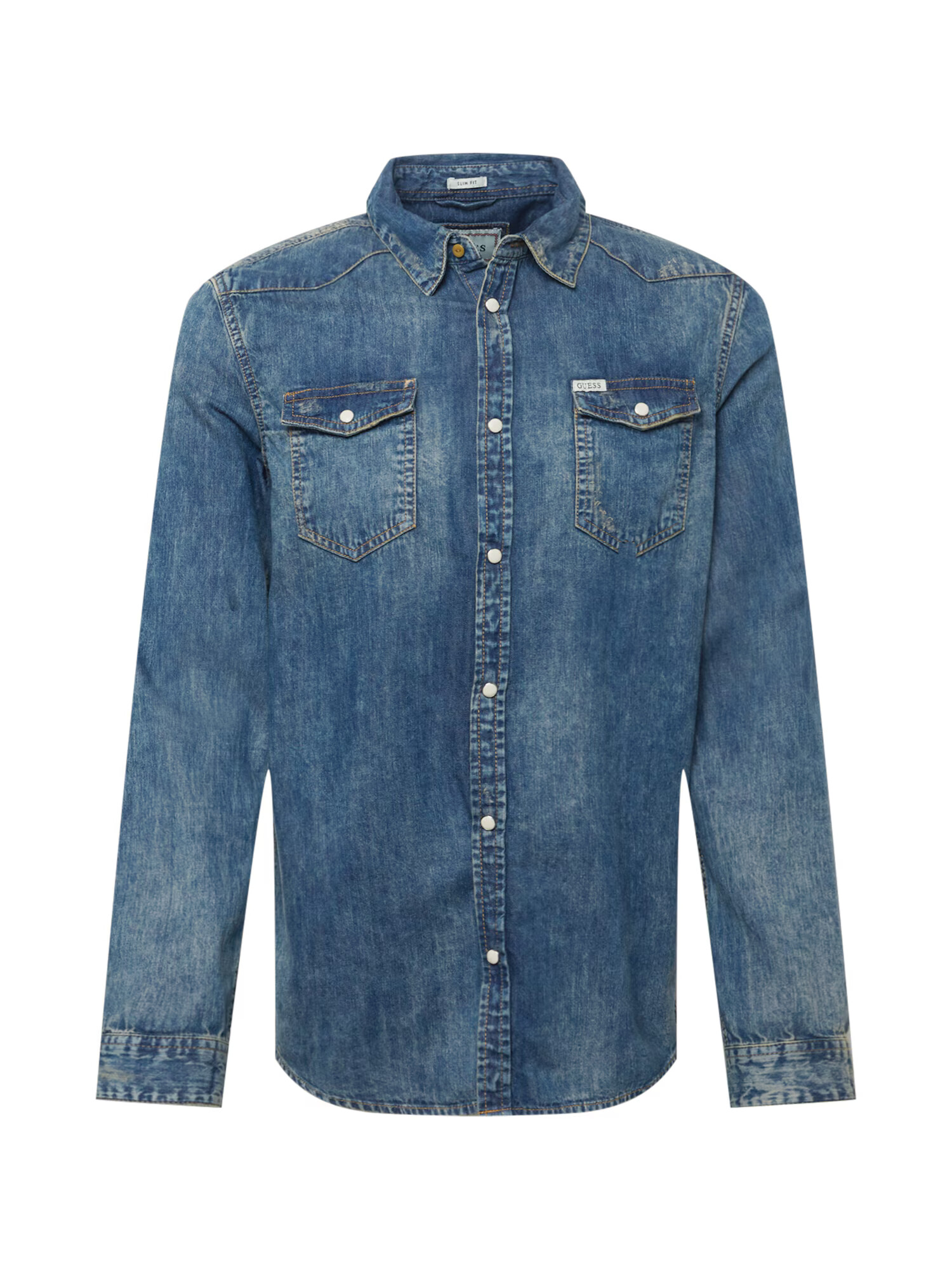 GUESS Cămașă albastru denim - Pled.ro