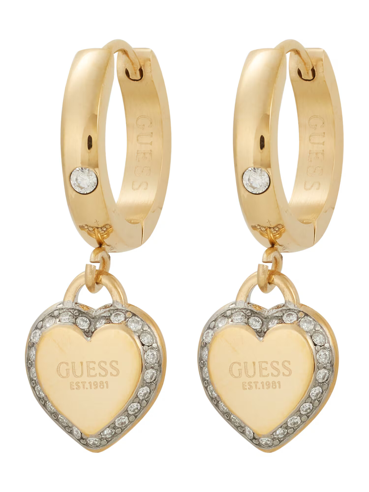 GUESS Cercei auriu / transparent - Pled.ro