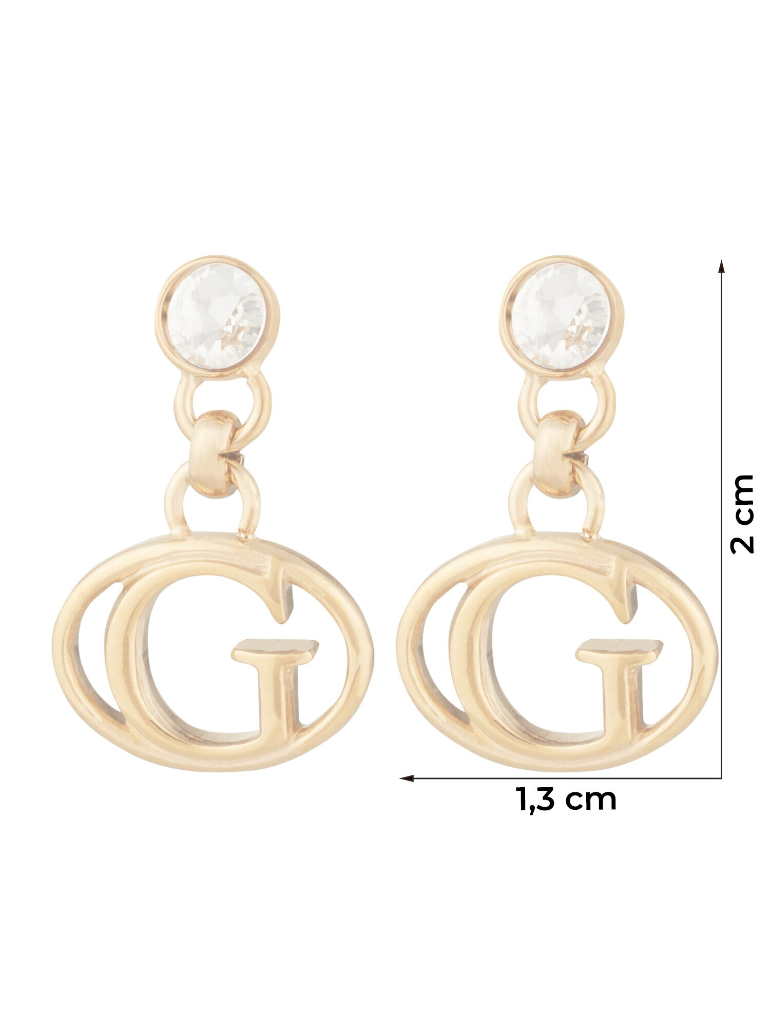 GUESS Cercei auriu / transparent - Pled.ro