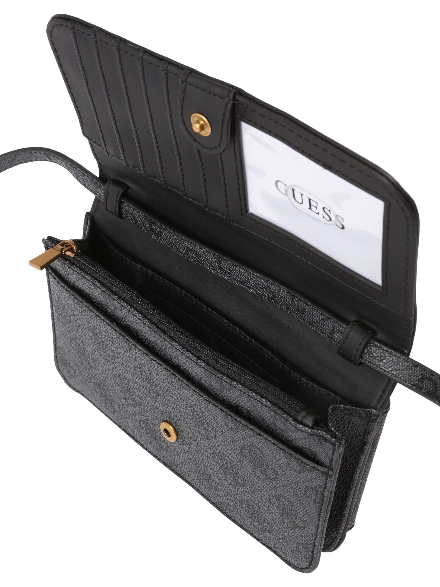 GUESS Clutch 'ALEXIE' gri metalic / negru - Pled.ro